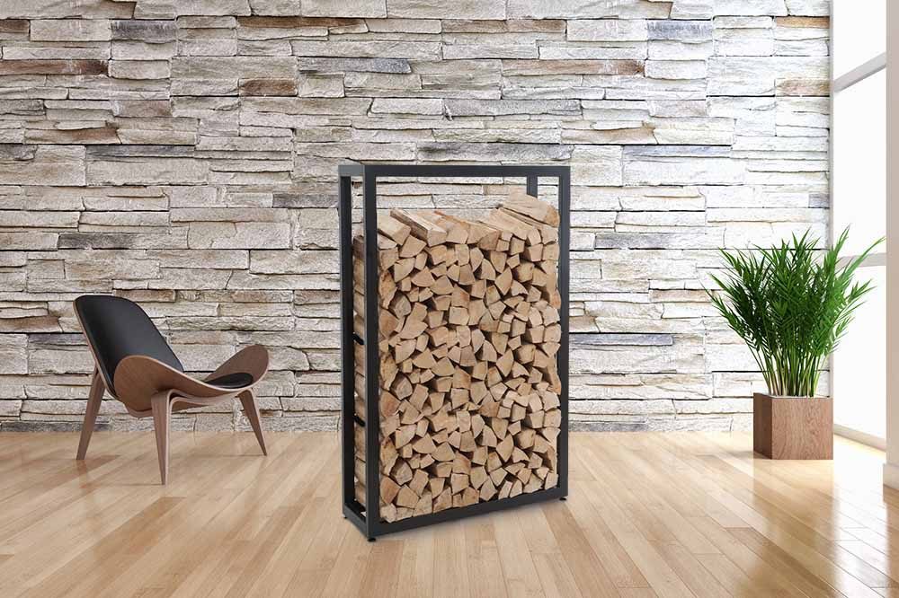 Simplaflex Kaminholzregal Feuerholz -Regal "Square", BxTxH:100.5x22x152 cm