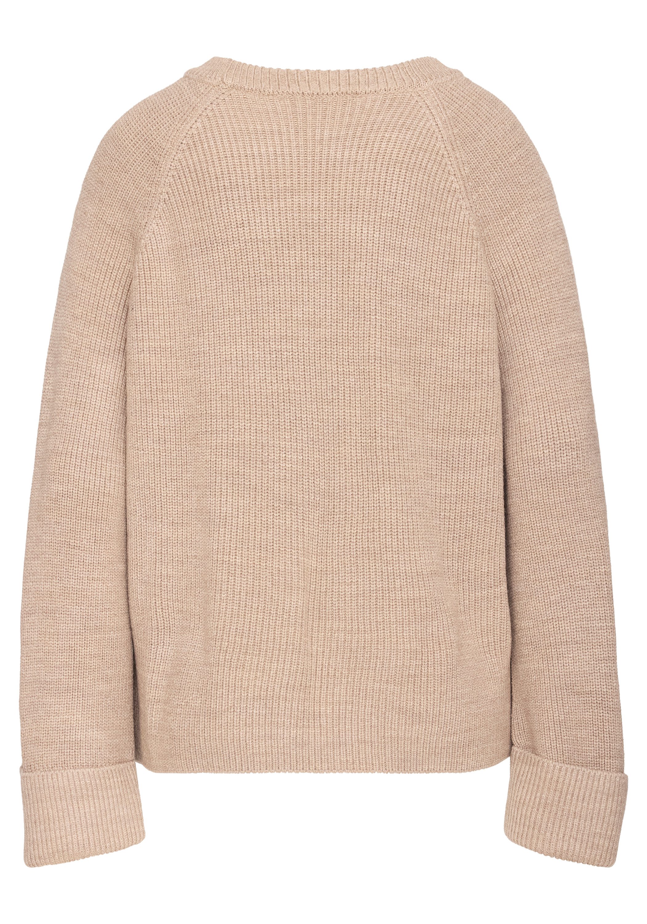 Paddock's Strickpullover Rundhals Strickpullover mit umgeschlagenen Ärmeln