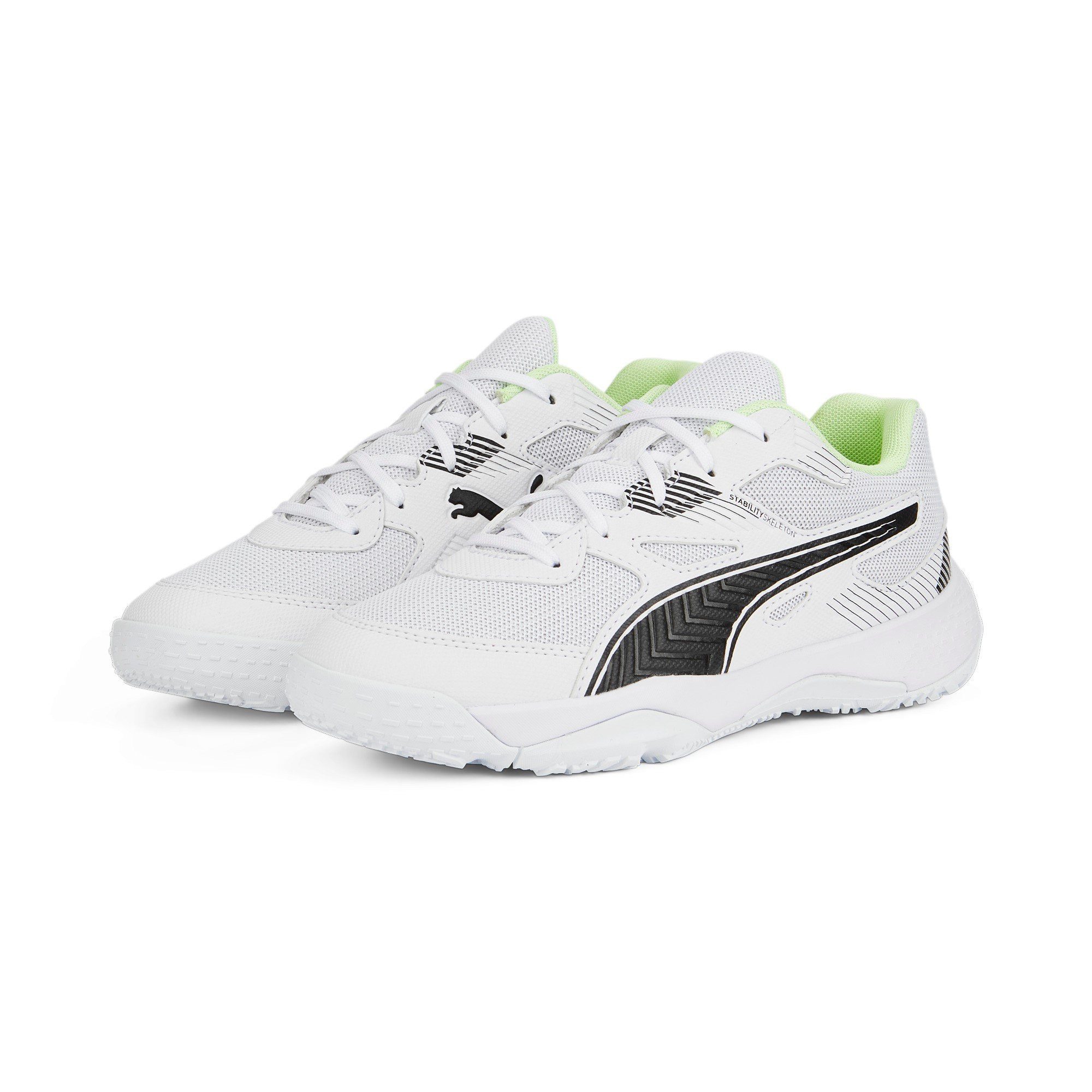 Hallen-Indoorschuhe Solarflash II weiss/schwarz Kinder Badmintonschuh