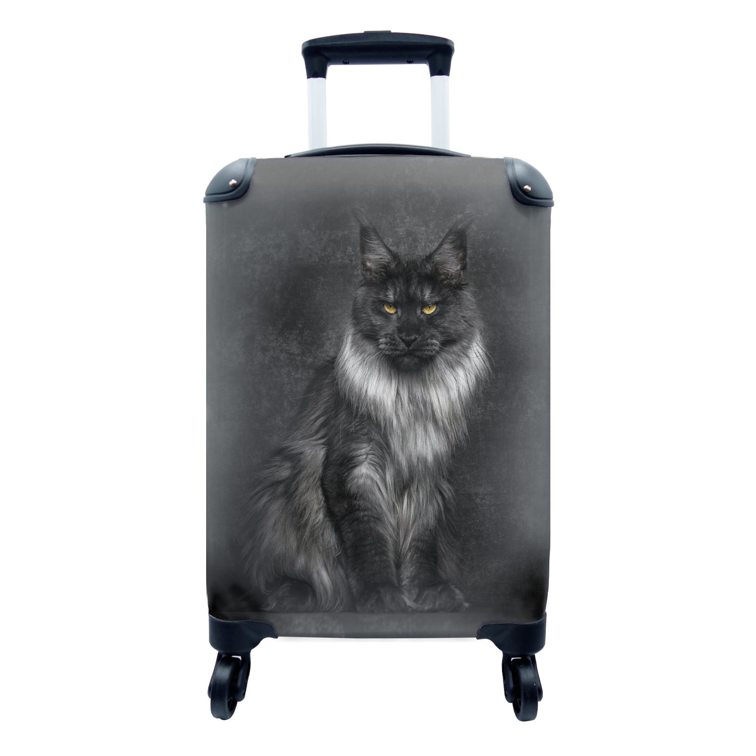 MuchoWow Handgepäckkoffer Katze - Tiere - Porträt, 4 Rollen, Reisetasche mit rollen, Handgepäck für Ferien, Trolley, Reisekoffer