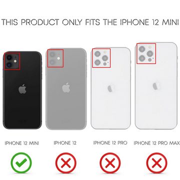 Nalia Smartphone-Hülle Apple iPhone 12 Mini, Leder-Look Silikon Hülle / Anti-Fingerabdruck / Kratzfest / Rutschfest