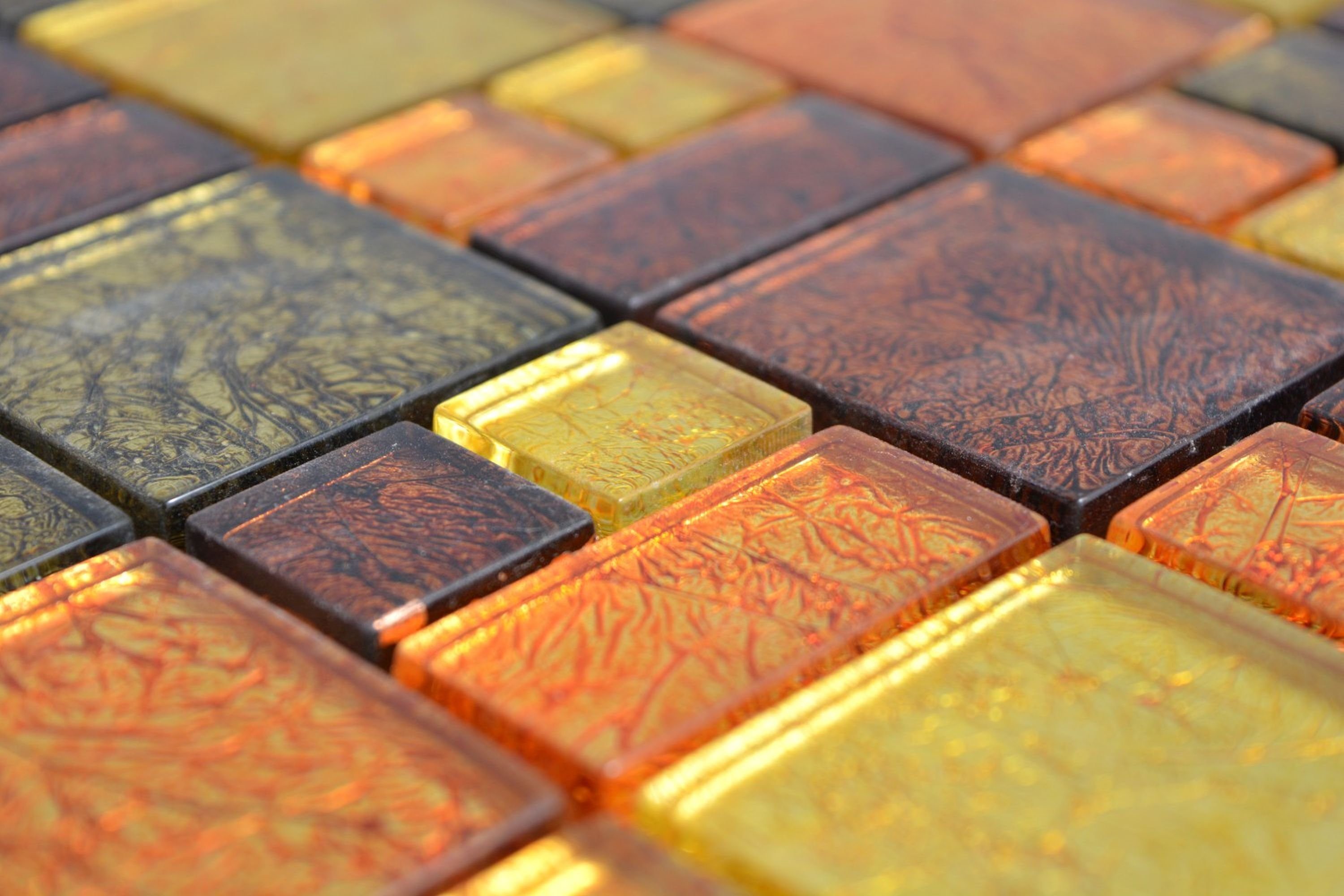 Mosani Mosaikfliesen Glasmosaik gold Mosaik Kombintation Fliesenspiegel orange Struktur
