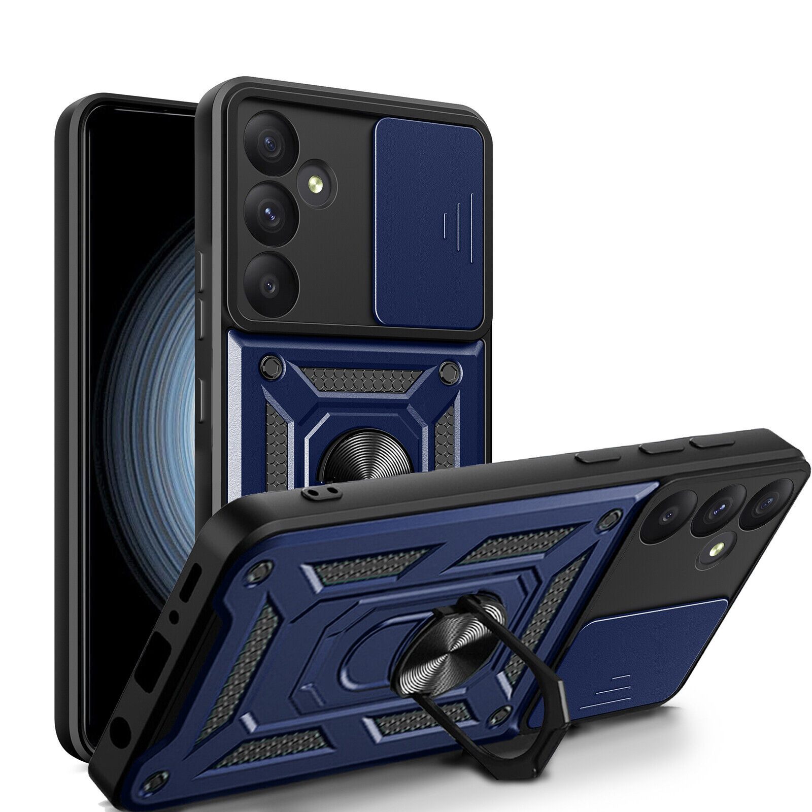 betterfon Handyhülle Panzerhülle für Samsung Galaxy A55 mit Kameraschutz & Ringhalter, Outdoorhülle mit Smartstand und Silikonkern