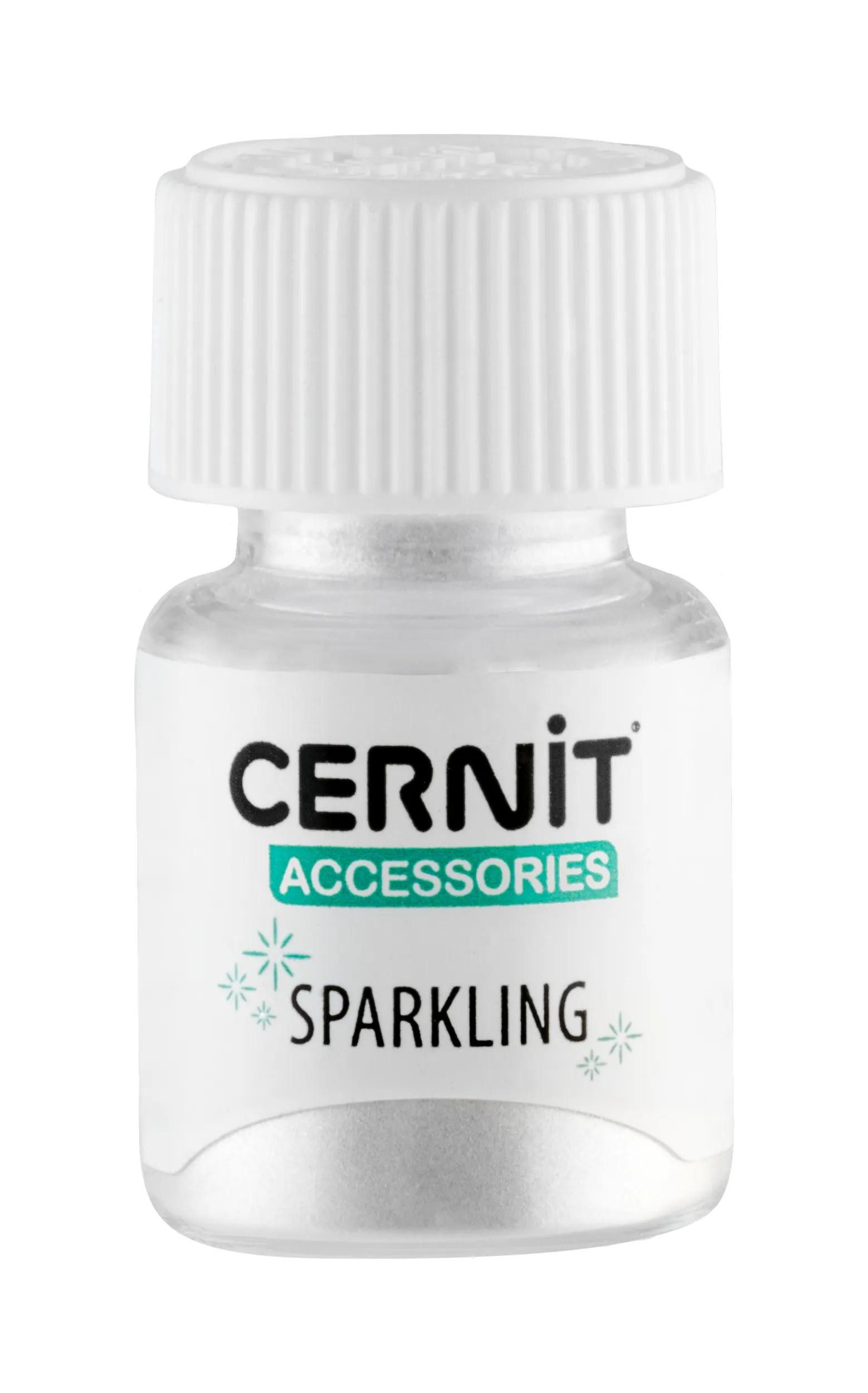 Cernit 6x Sparkling 5g, Diamant Pigmentpulver, Silber - Silber CE6120005080C Tintenglas (Glitzer)
