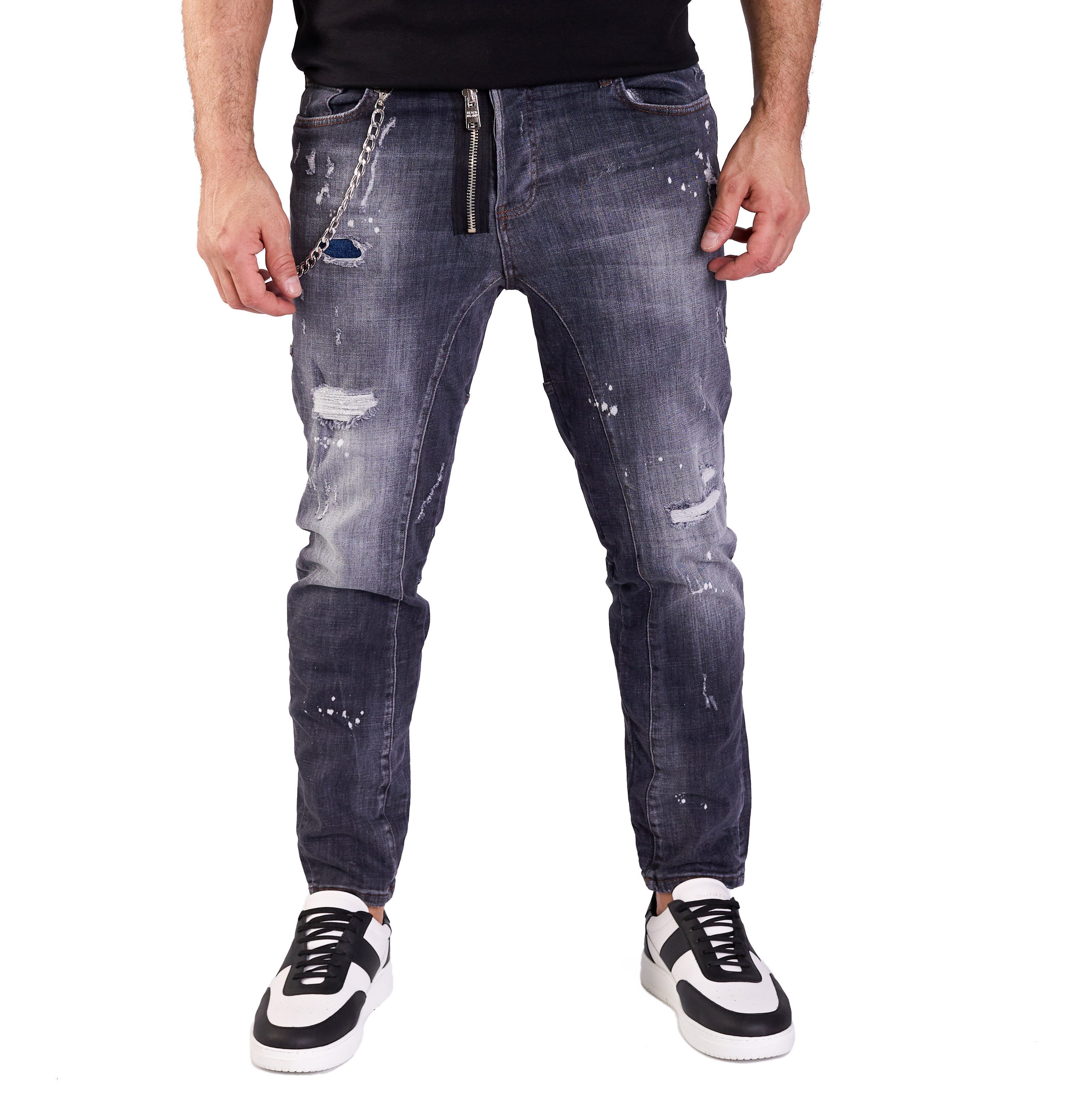 Denim Distriqt Skinny-fit-Jeans Destroyed Herren Jeans Skinny Fit Schwarz 1 günstig online kaufen