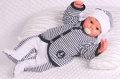 La Bortini Neugeborenen-Geschenkset Baby Anzug 4 Tlg. Strampler Hemdchen Jacke Mütze 44 50 56 62 68 74