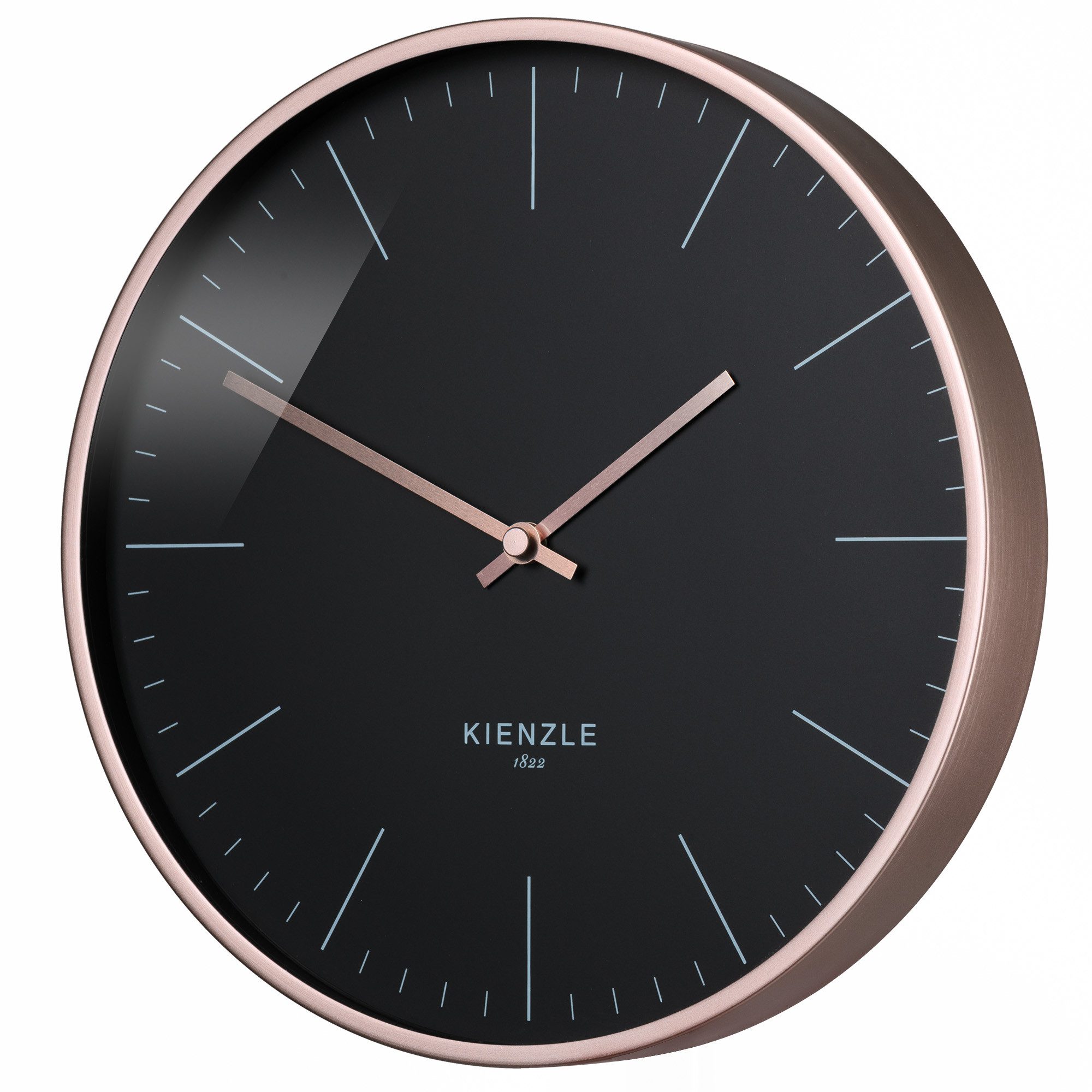 Kienzle Wanduhr KIENZLE DCF Funkwanduhr Modern 25 cm Rosé-gold / Schwarz