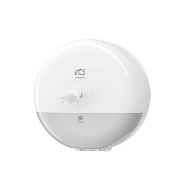 TORK Toilettenpapierhalter 1 Toilettenpapier-Spender T9 SmartOne® Mini weiß, Abschließbar, Vorratsanzeige