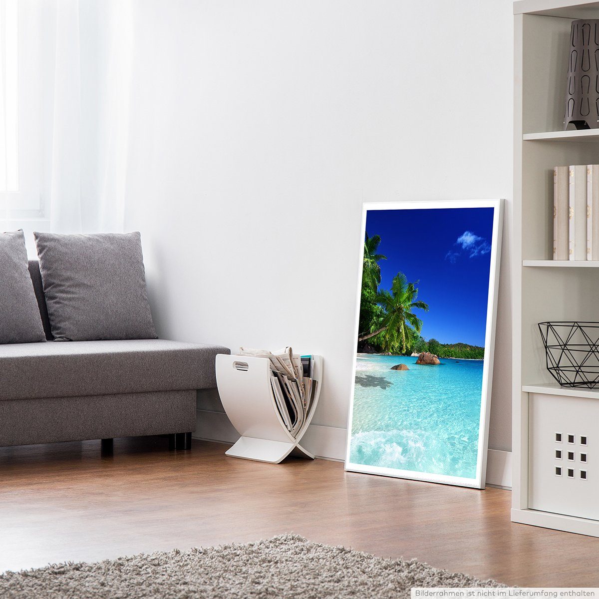 Sinus Art Poster 90x60cm Poster Strand auf der Praslin Insel Seychellen