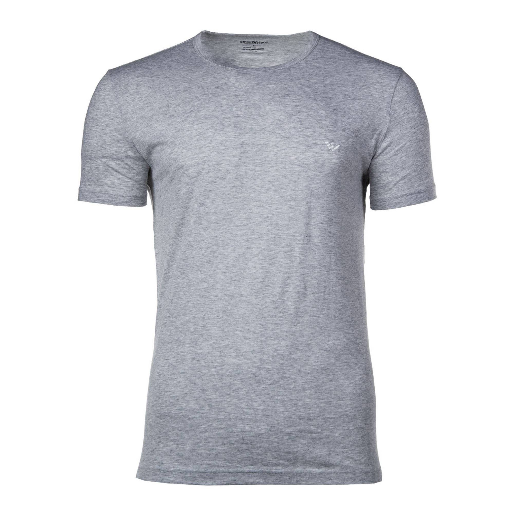 Emporio Armani T-Shirt Herren - Pack Rundhals Crew Neck, T-Shirt Schwarz/Grau 2er