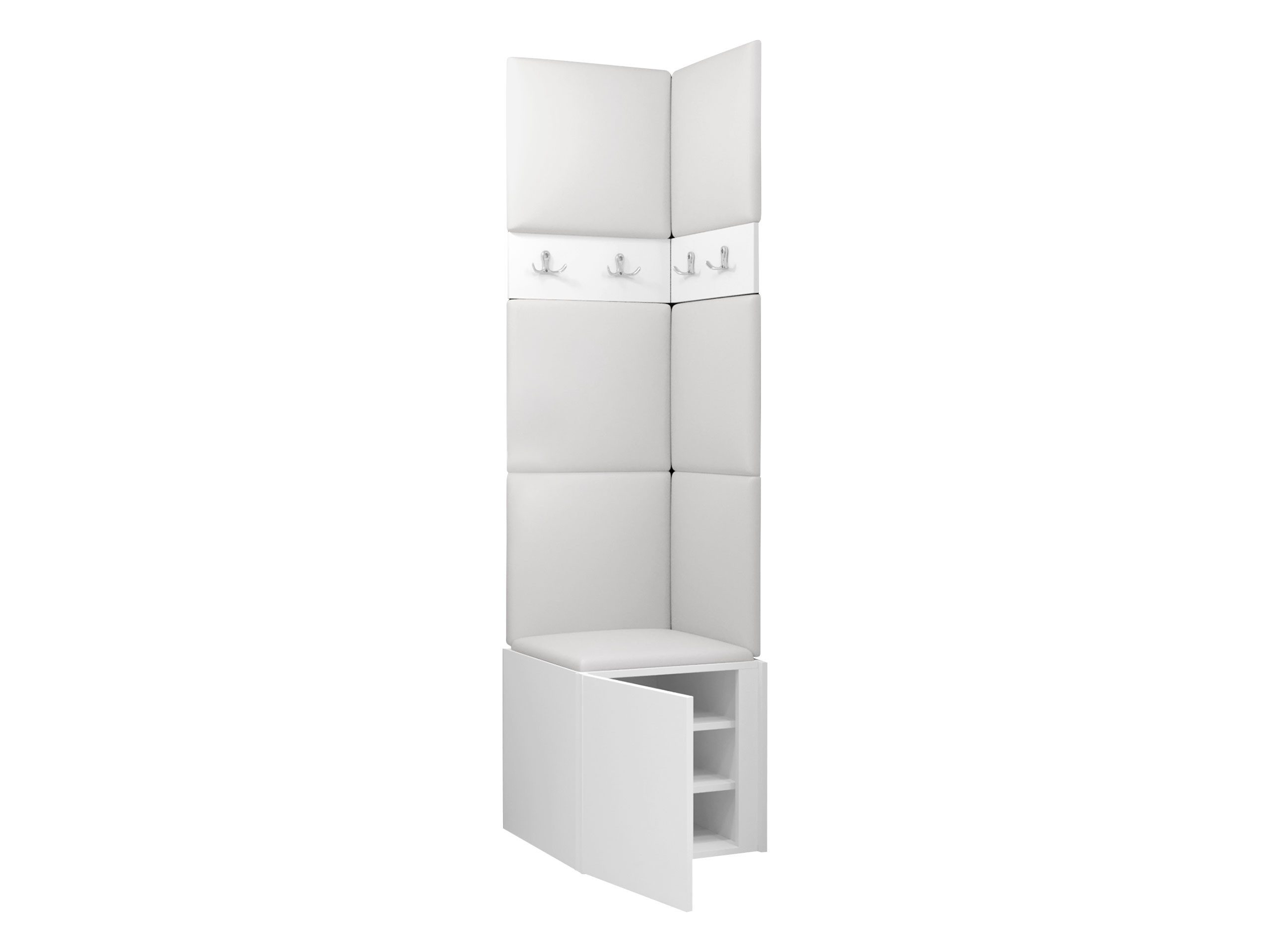 MIRJAN24 Garderoben-Set Orion XXI, (Komplett-Set, Schuhschrank, 2x Kleiderhakenbrett, Paneel 7x 42x42), Auswahl aus Fronten und Polsterplatten