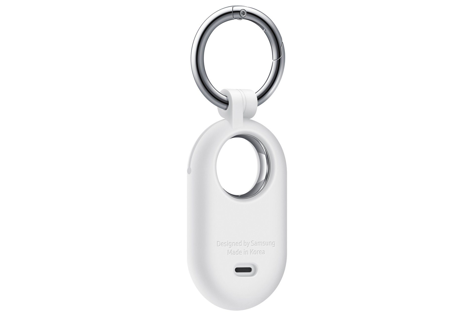 für Samsung SmartTag2, Samsung Silicone Silikon Weiß Karabiner aus Galaxy mit Ring Schutzhülle Schlüsselanhänger Case