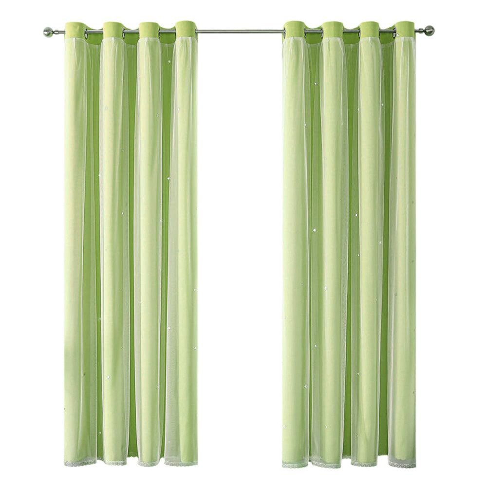 FOUORTUNATE-BEE Gardine Vorhänge Blickdicht Kinderzimmer Halbtransparent (2 günstig online kaufen