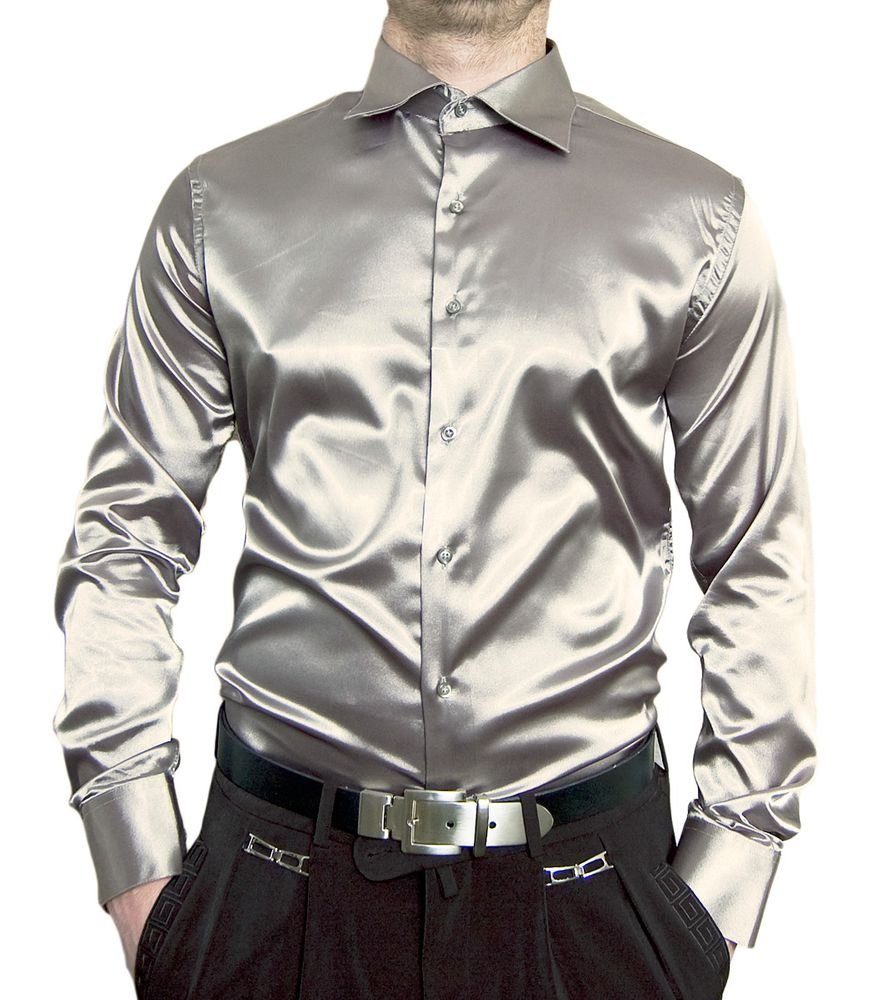 Verwunderlich Herren Hemd Satin Ebenbild