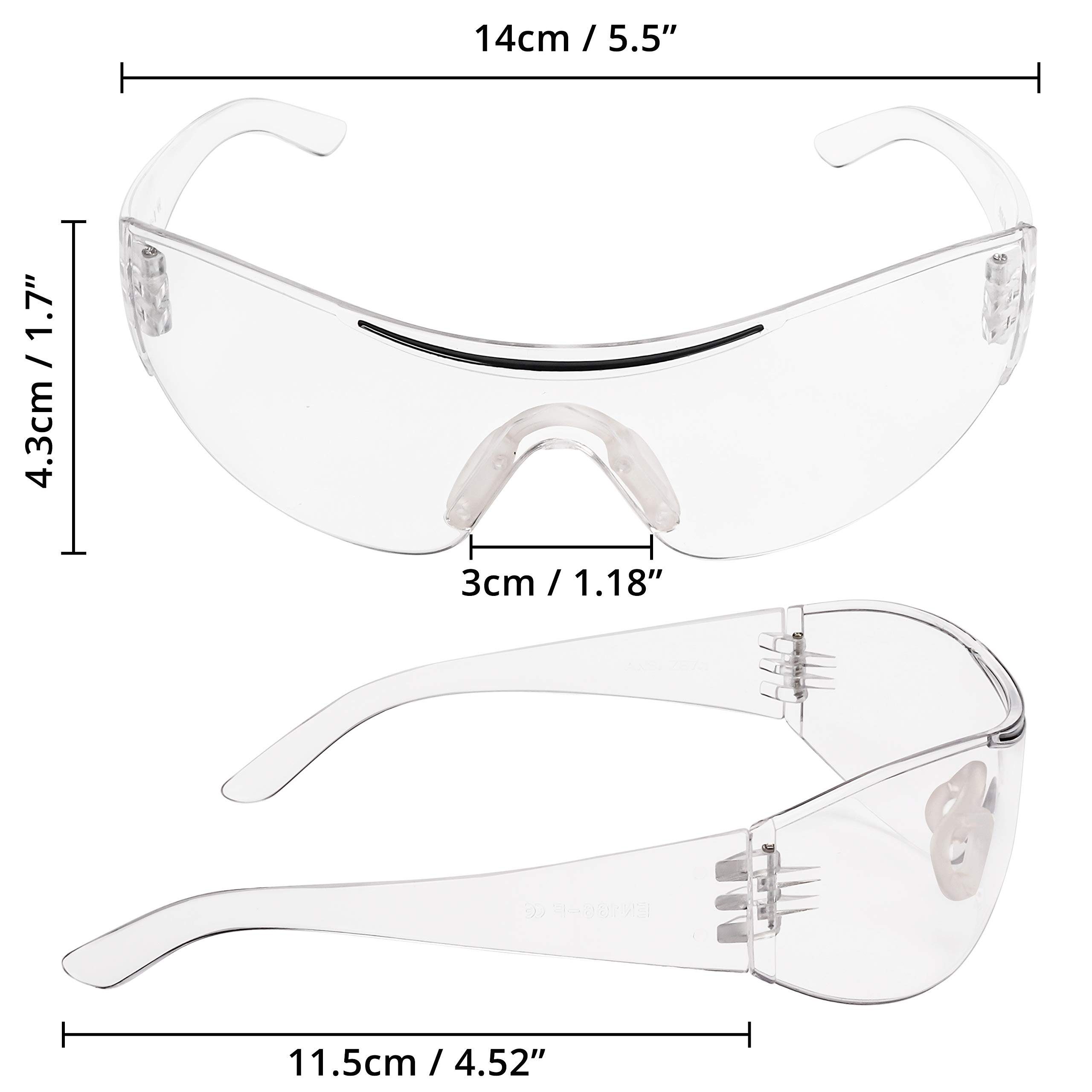 Augenschutz, 24er Pack mit sicheren Augenschutz Schutzbrillen sicheren Arbeitsschutzbrille mit Gummi Schutzbrillen für 24er Kurtzy Gummieinsatz für Pack