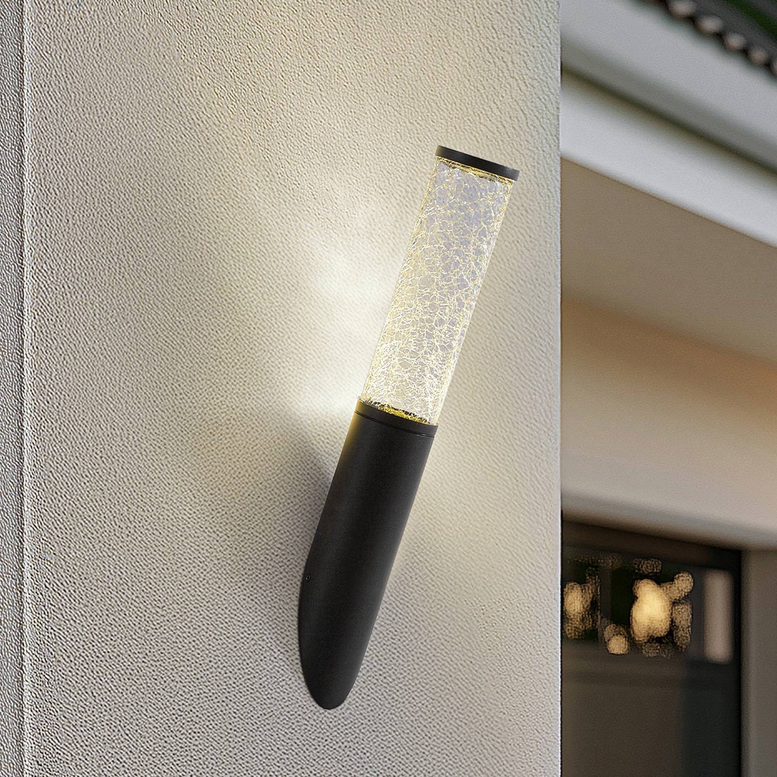 Lindby Außen-Wandleuchte Gavros, Metall, Schwarz IP44, 1 x 10 W LED