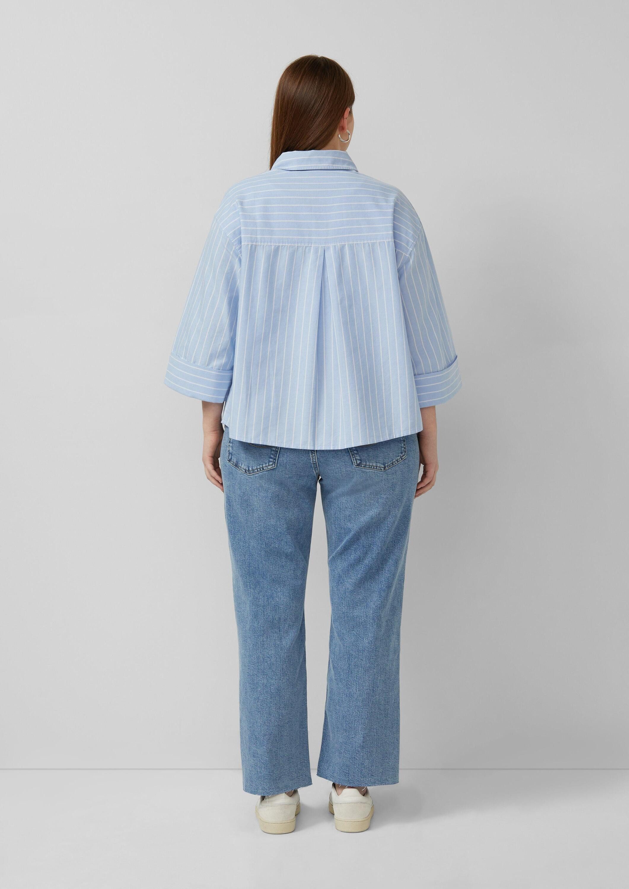 QS Kurzarmbluse Bluse Streifenbluse