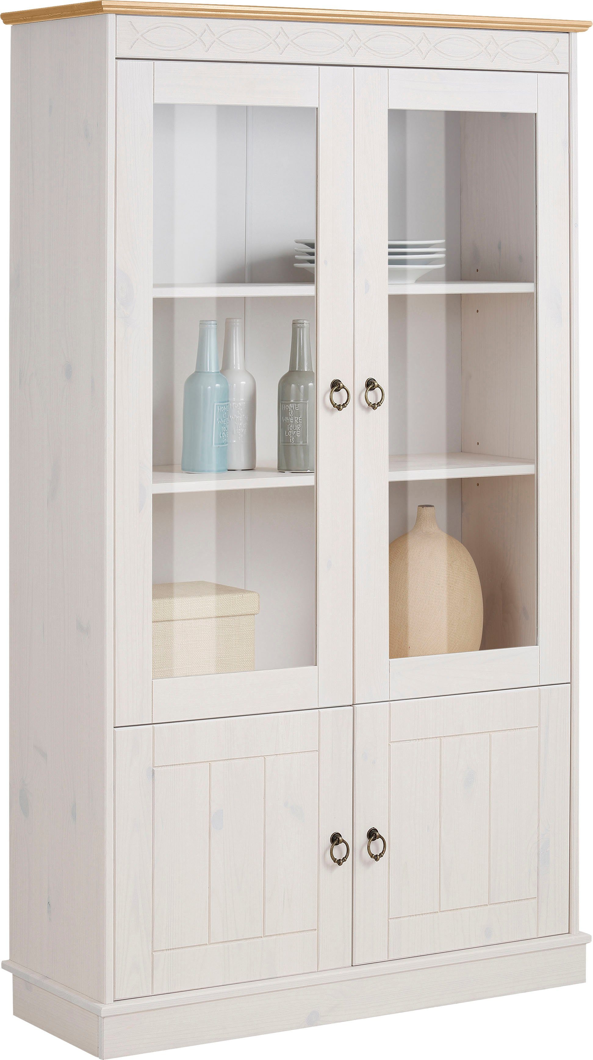 Home affaire Vitrine "Indra", aus massiver Kiefer, FSC, Höhe 145 cm, dezent günstig online kaufen