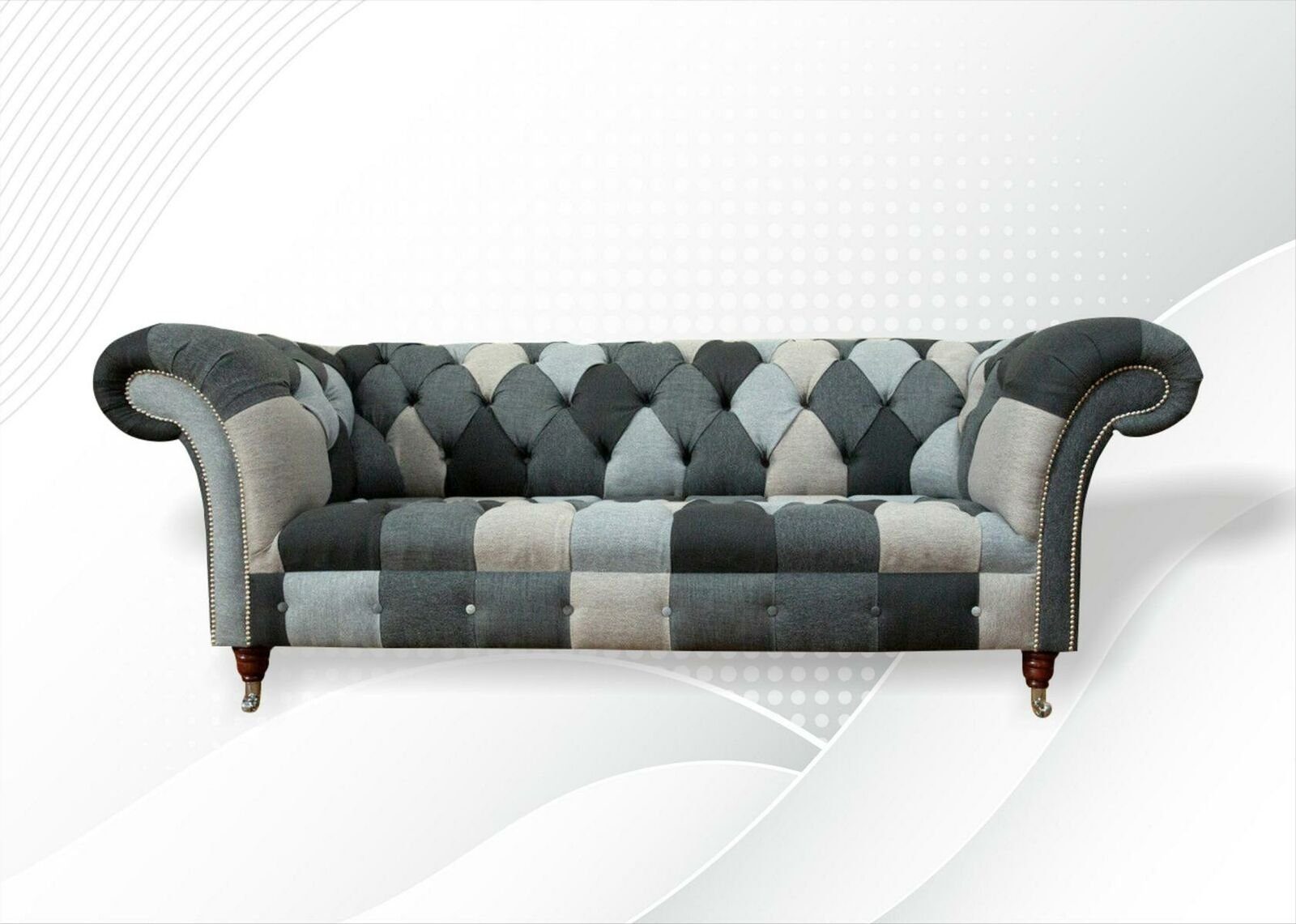 JVmoebel Chesterfield-Sofa, Dreisitzer Wohnzimmer Design Couchen Polster Sofa Sofas Samt | Chesterfield-Sofas