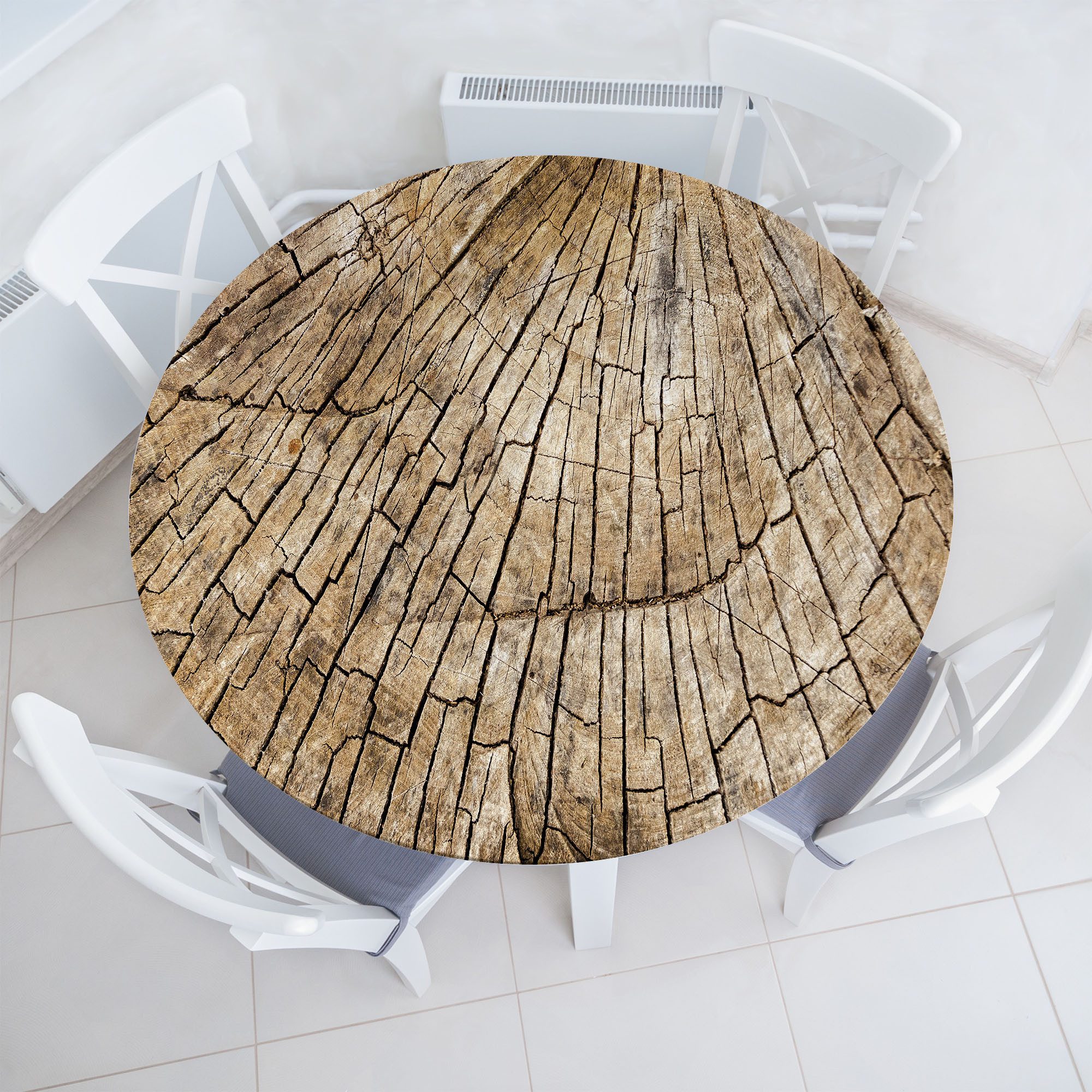 Abakuhaus Tischdecke Rundum-elastische Stofftischdecke, Bauholz Holz Natur günstig online kaufen