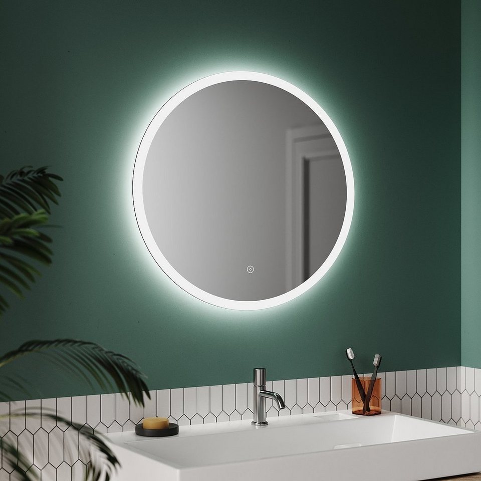 sonni badspiegel rund badezimmerspiegel mit beleuchtung, Ø 60 cm