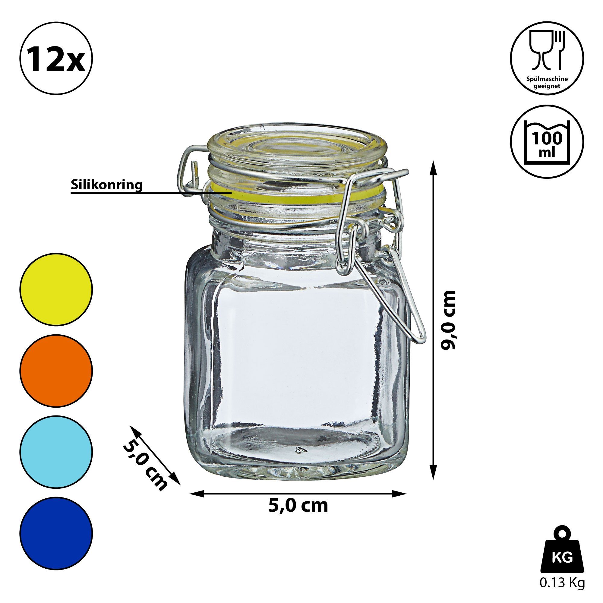 CEPEWA Gewürzbehälter Einmachglas Gewürzglas Aufbewahrungsglas 12er Set günstig online kaufen