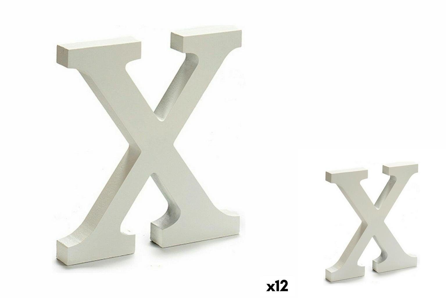 Pincello Dekoobjekt Buchstabe X Holz Weiß 1,8 x 21 x 17 cm 12 Stück