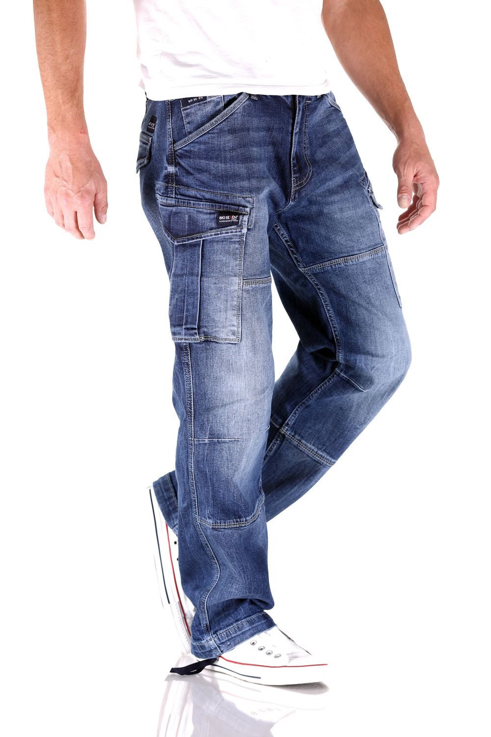 Big Seven Cargojeans Big Seven Brian Graduate Blue Cargo Herren Jeans Hose