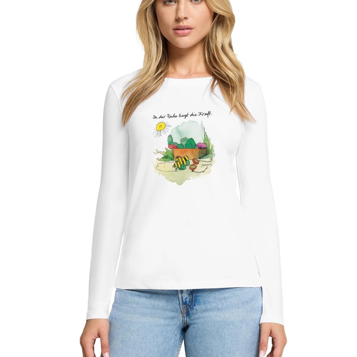 Spreadshirt T-Shirt Janosch Günter Kastenfrosch Tigerente Premium Langarmshirt Damen (1-tlg)