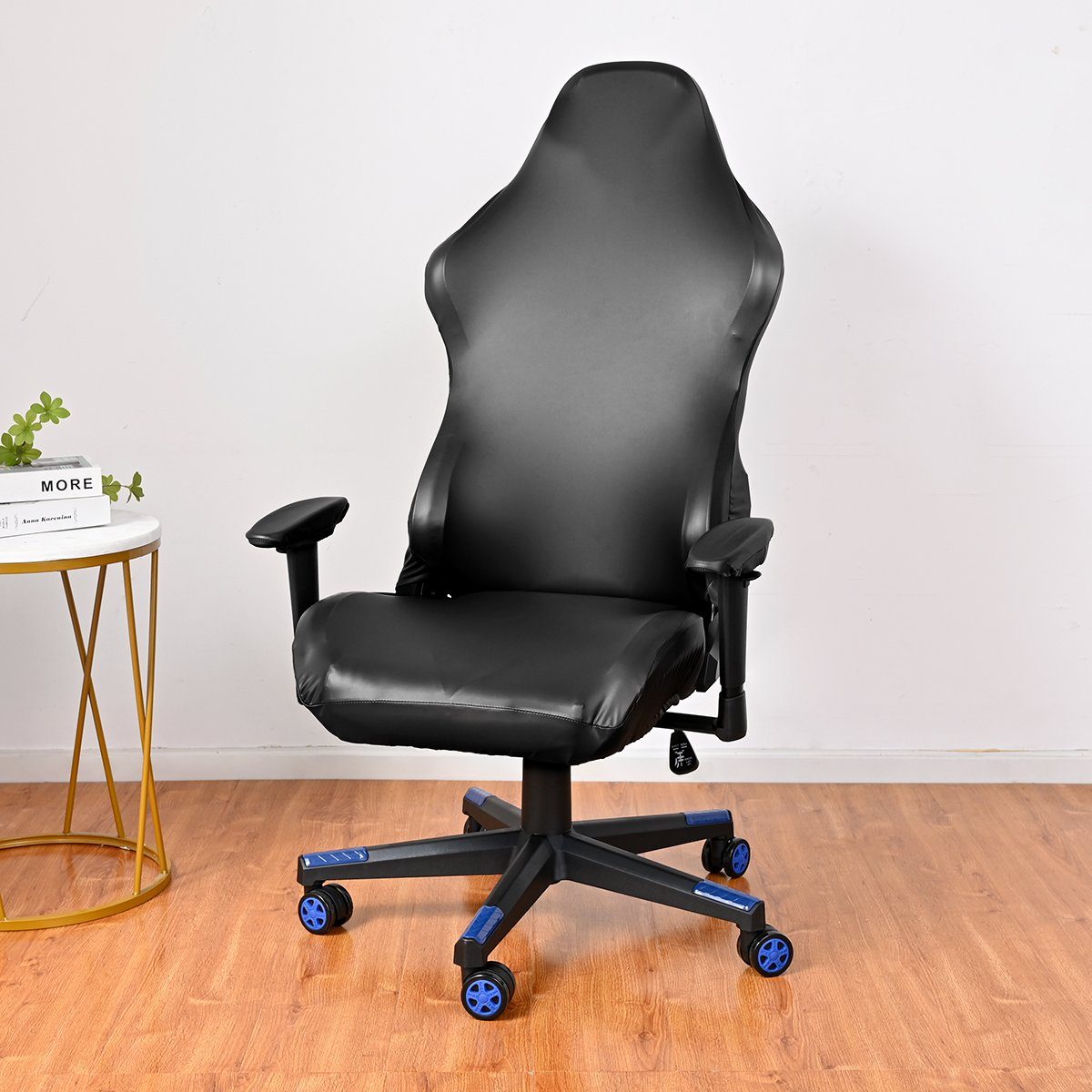 Kunstleder HOMEIDEAS, Gaming-Computer-Stuhlbezüge Shcwarz Bürostuhlhusse, aus