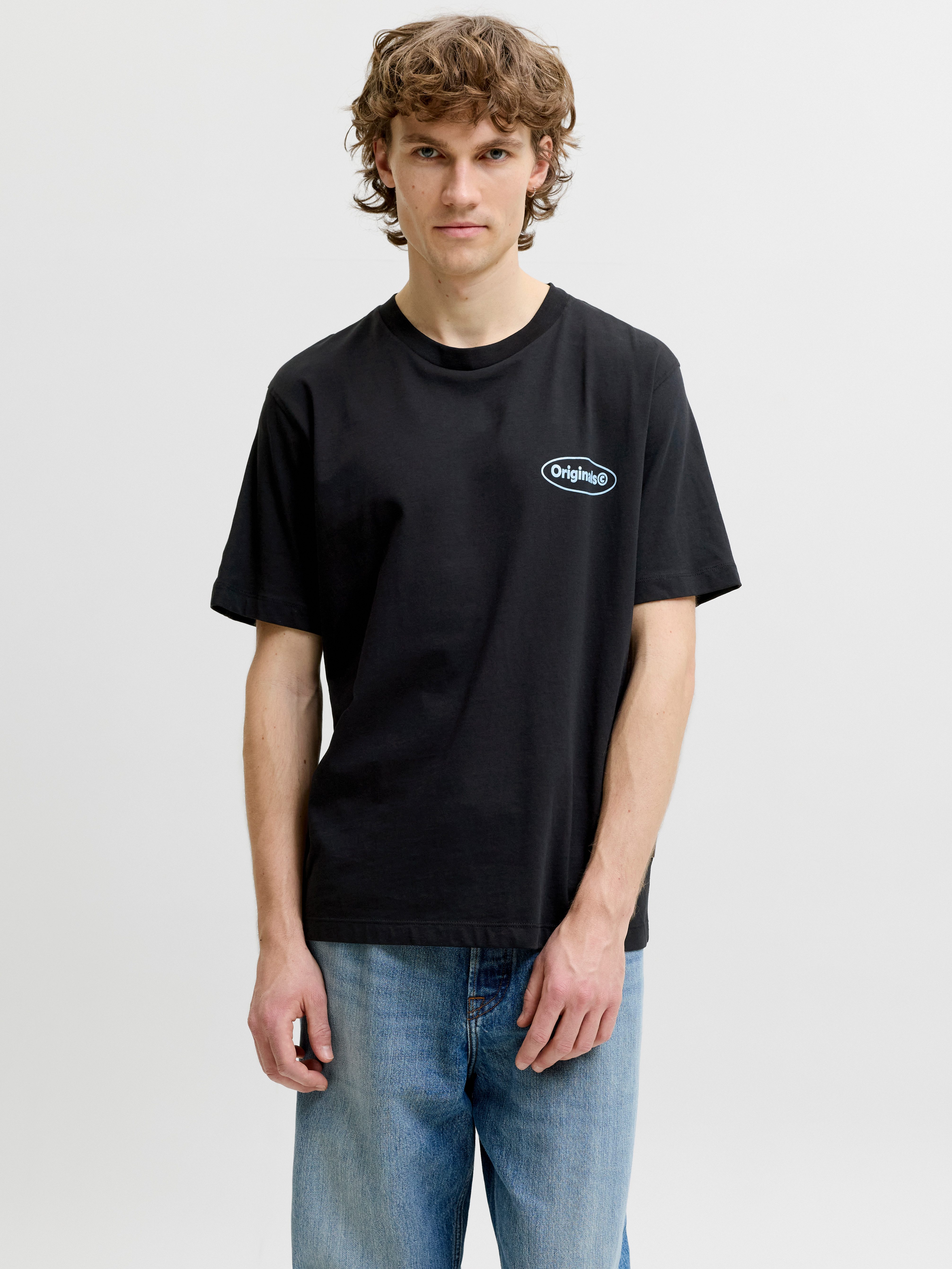 Jack & Jones T-Shirt JORRIVIERA VINTAGE POSTER BACK TEE SS CN mit Print