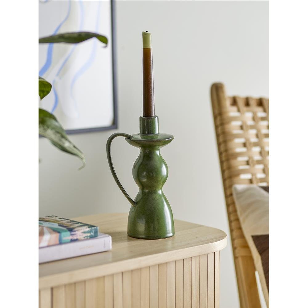 Bloomingville Kerzenständer Fija, Grün Steingut 22,5cm stylisches dänisches Design