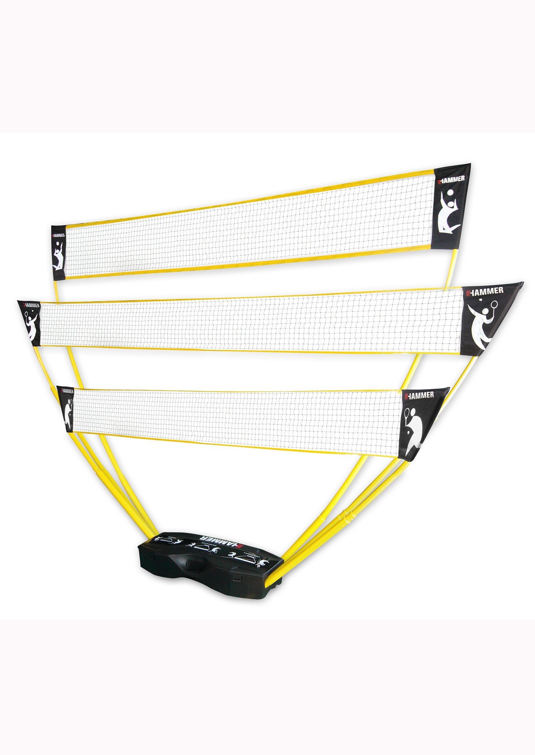 Hammer Volleyballnetz 3 in1 Netz-Set für Badminton, Tennis und Volleyball