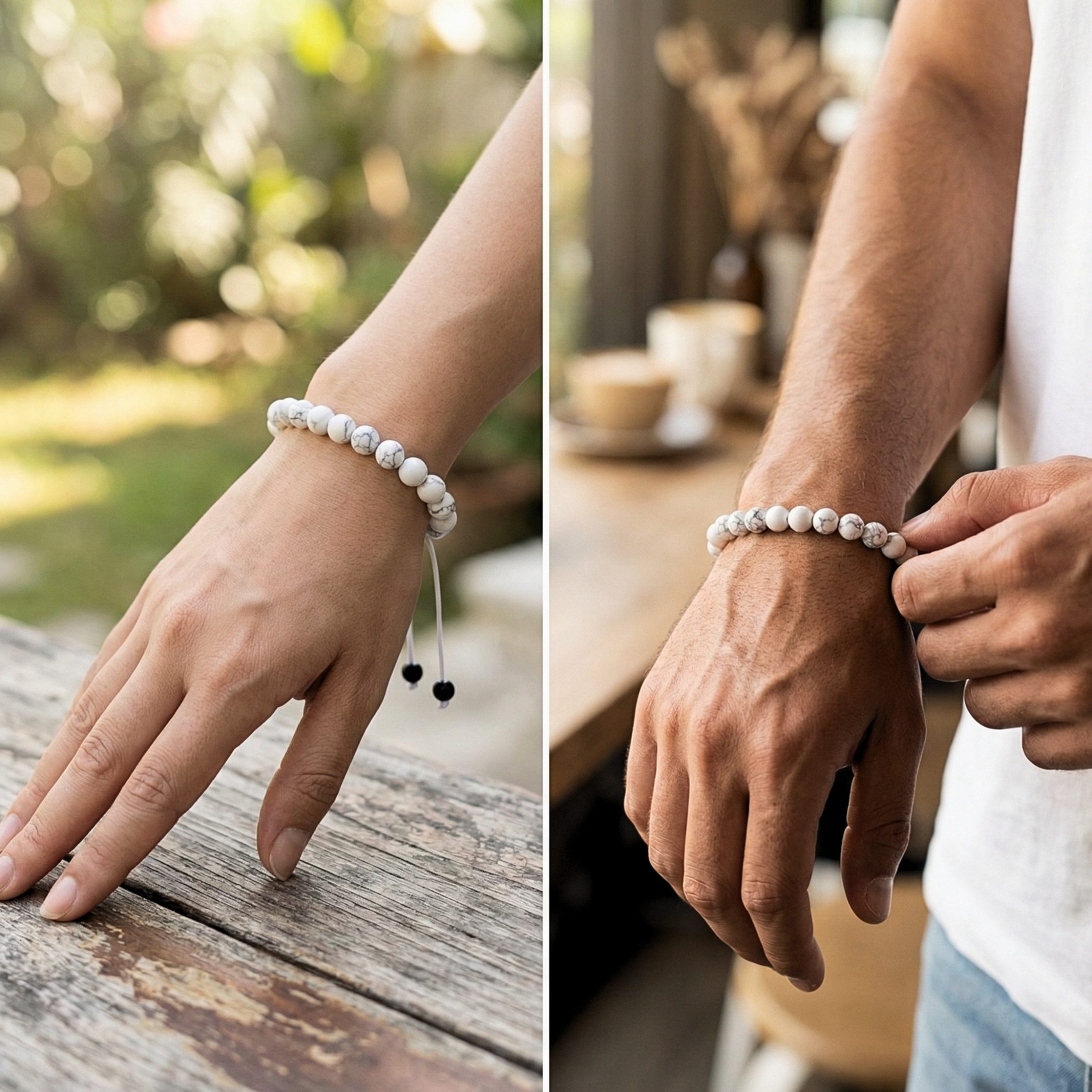 UNIQAL.de Perlenarmband aus Natur- & Edelstein – Unisex, 8 mm (einreihiges Natursteinarmband, verschiedene Farben & Steinsorten), verstellbar, handgefertigt