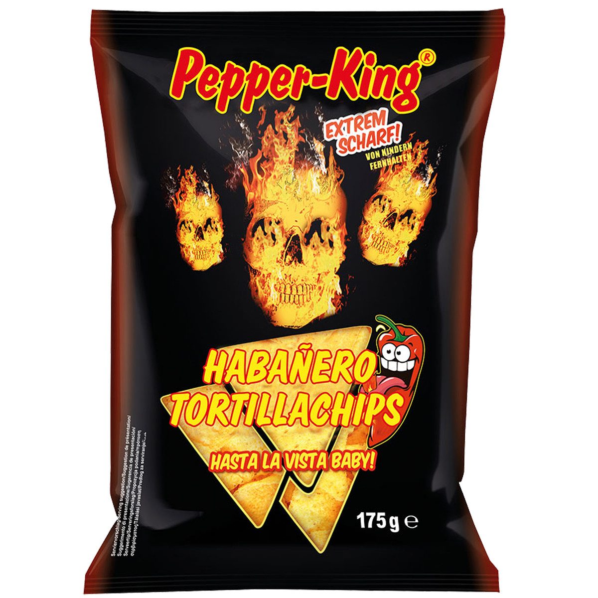 XOX Knabberei, Pepper King Habanero Tortillachips extra scharf und knusprig 175g