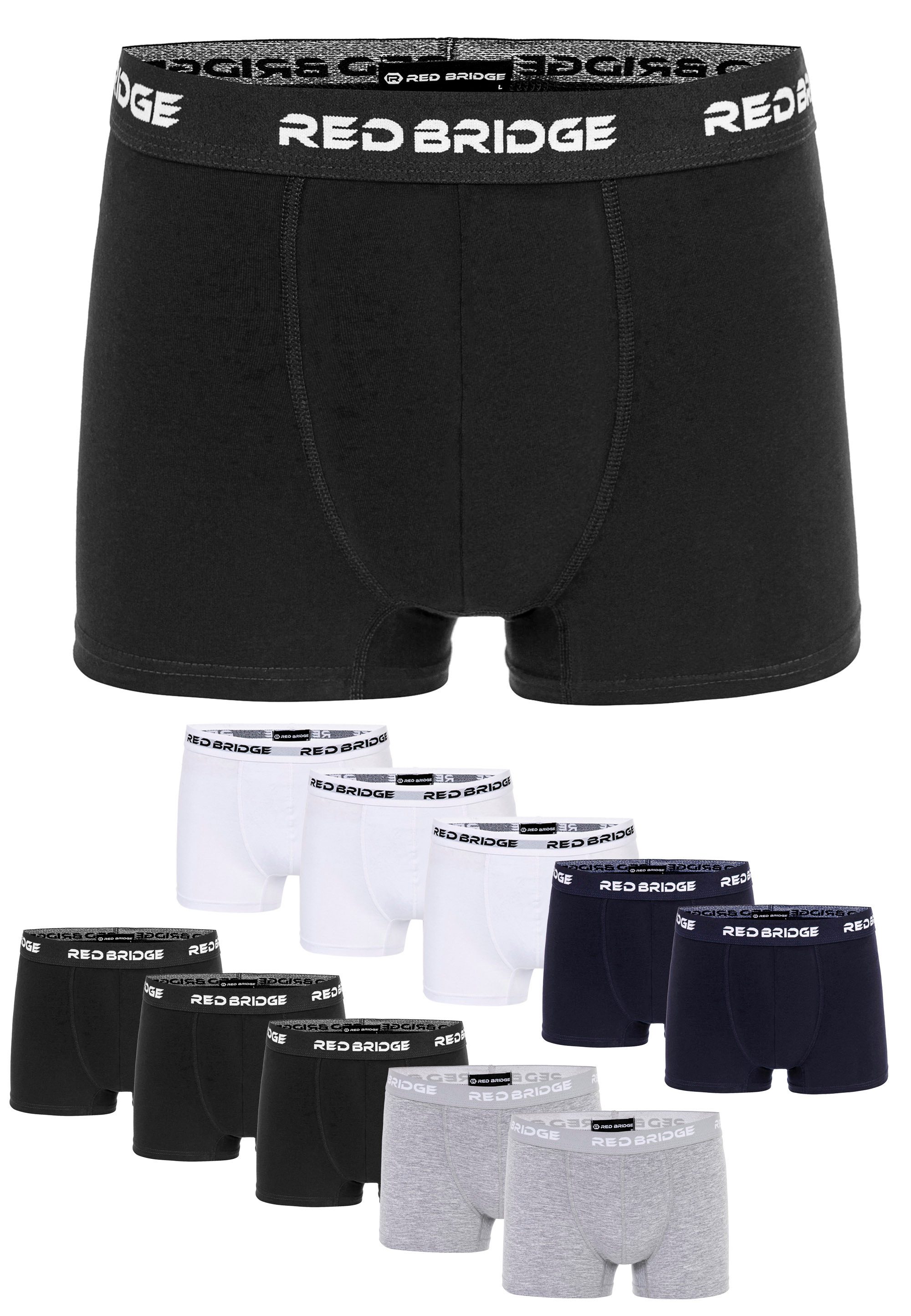 RedBridge Boxershorts 10er-Pack Bequeme Unterwäsche mit elastischem Bund (Set, 10er-Pack)