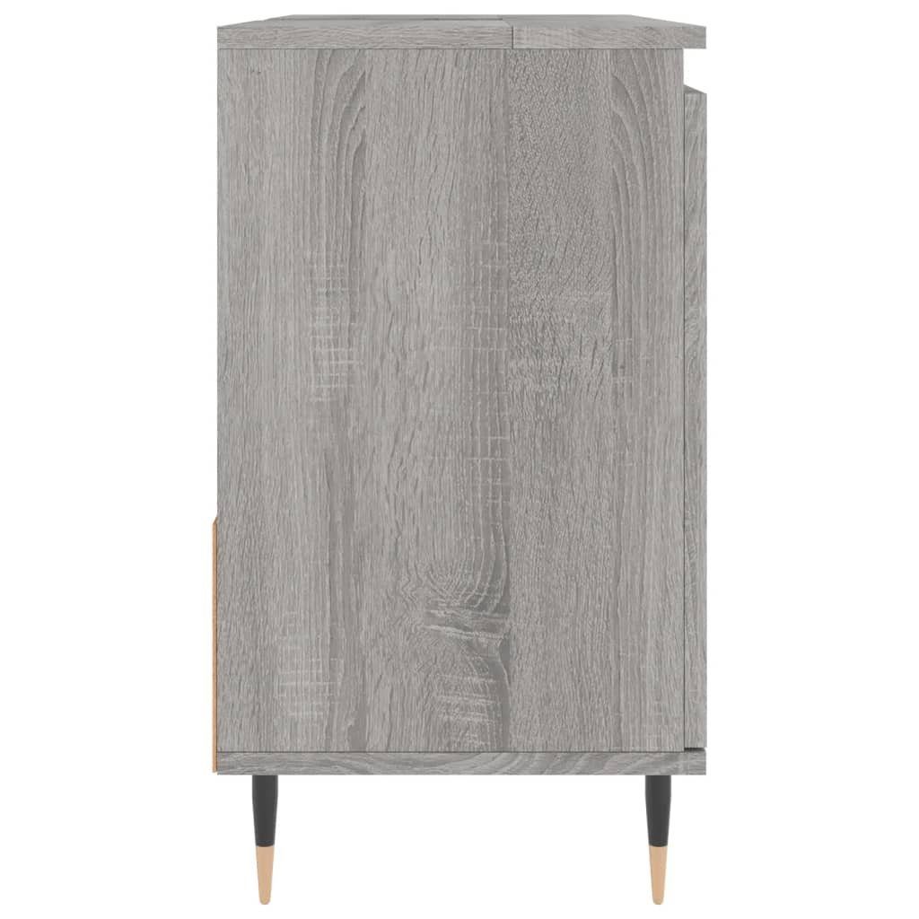 Grau Badschrank (1-St) 65x33x60 Badezimmerspiegelschrank cm vidaXL Sonoma Holzwerkstoff