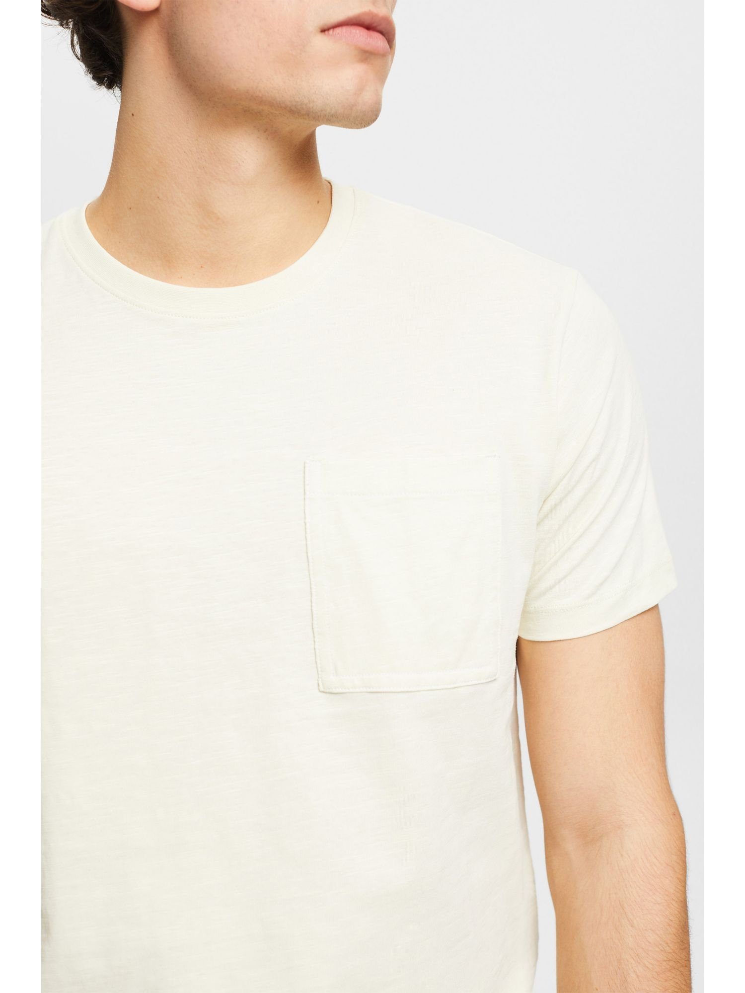 Baumwoll-T-Shirt ICE Esprit Brusttasche mit (1-tlg) T-Shirt