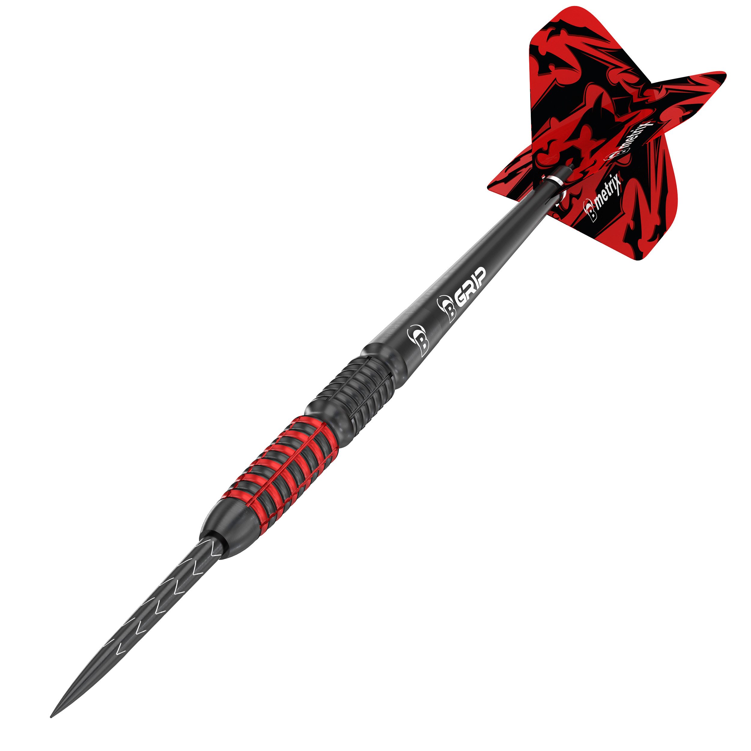 BULL'S Dartpfeil Bull´s Steeldarts Magma, 90% Tungsten, 21g., Rot schwarz, 90% Tungsten, Kompletter Satz