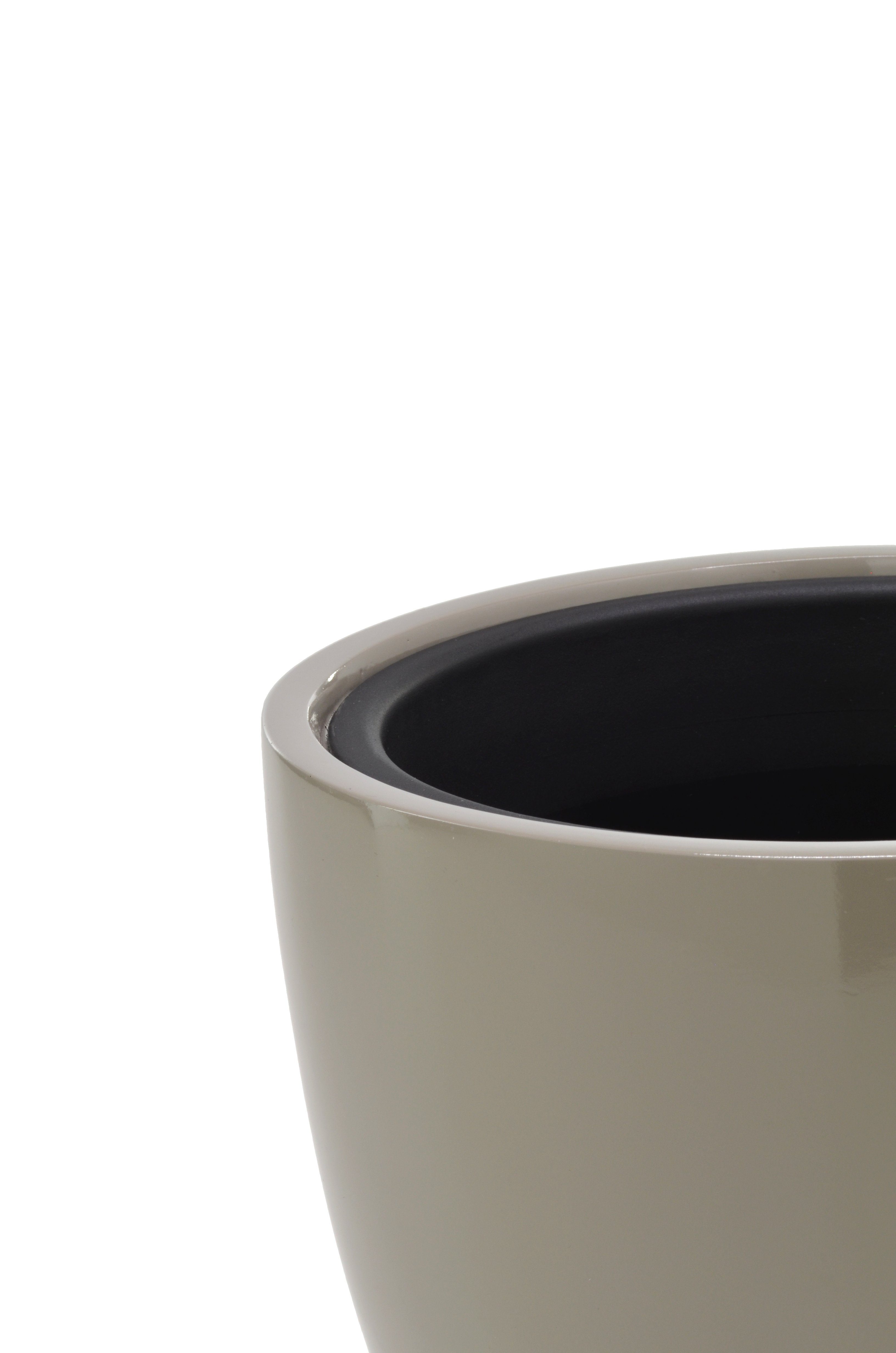 Flingora Pflanzkübel Faye, mit Einsatz - Fiberglas - Indoor & Outdoor - Taupe - Ø 30 cm