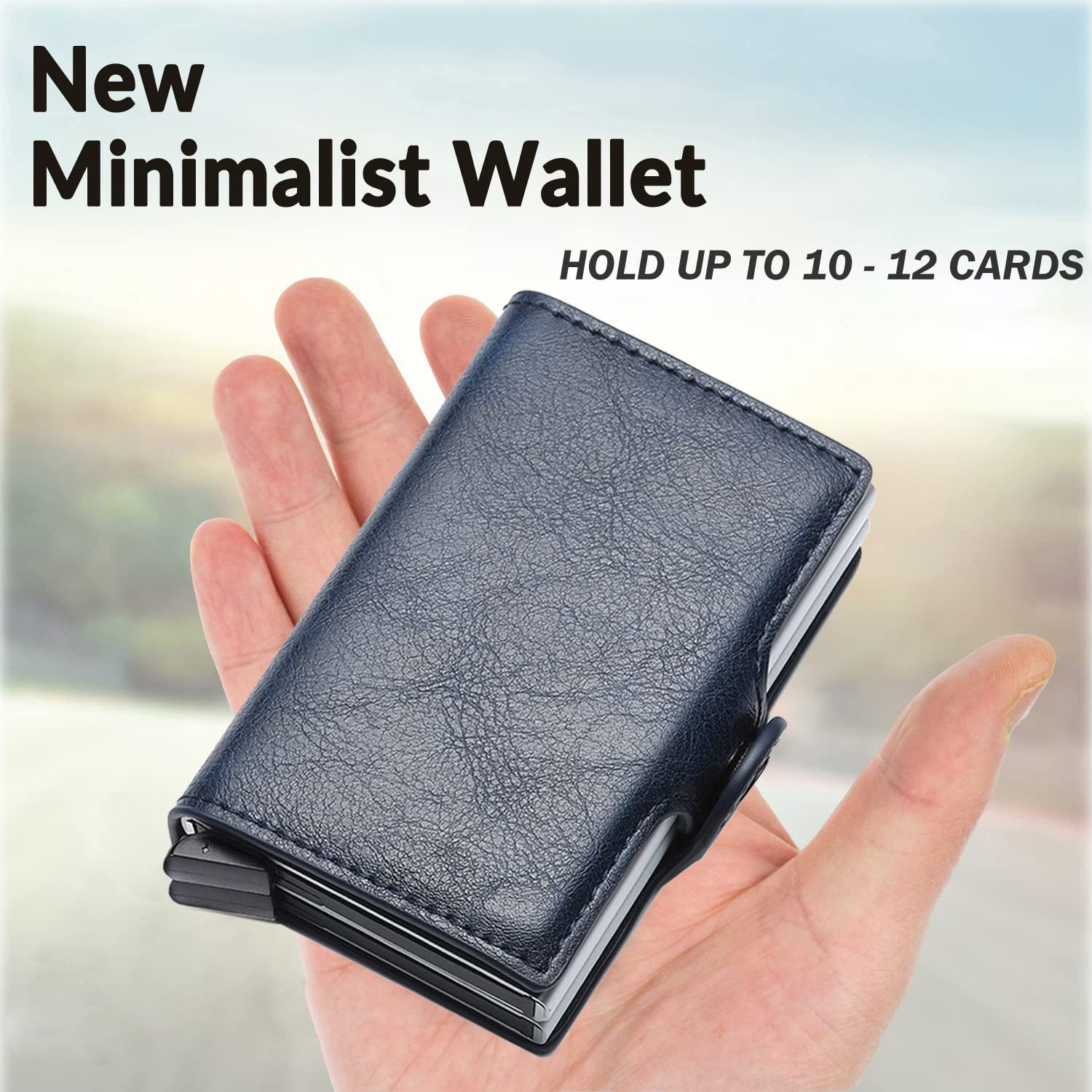 Toomoke Mini Geldbörse Geldbörse Herren, Leder Geldbörse, Smart wallet mit RFID-Schutz (Men's Wallet, Mini Portemonnaie Herren,Geldbörse mit Münzfach, Slim Portmonnaie Clip, Kreditkartenetui Smart Wallet mit Kartenetui + Münzfach Portmonee), Kreditkartenetui Smart Wallet mit Kartenetui + Münzfach Portmonee