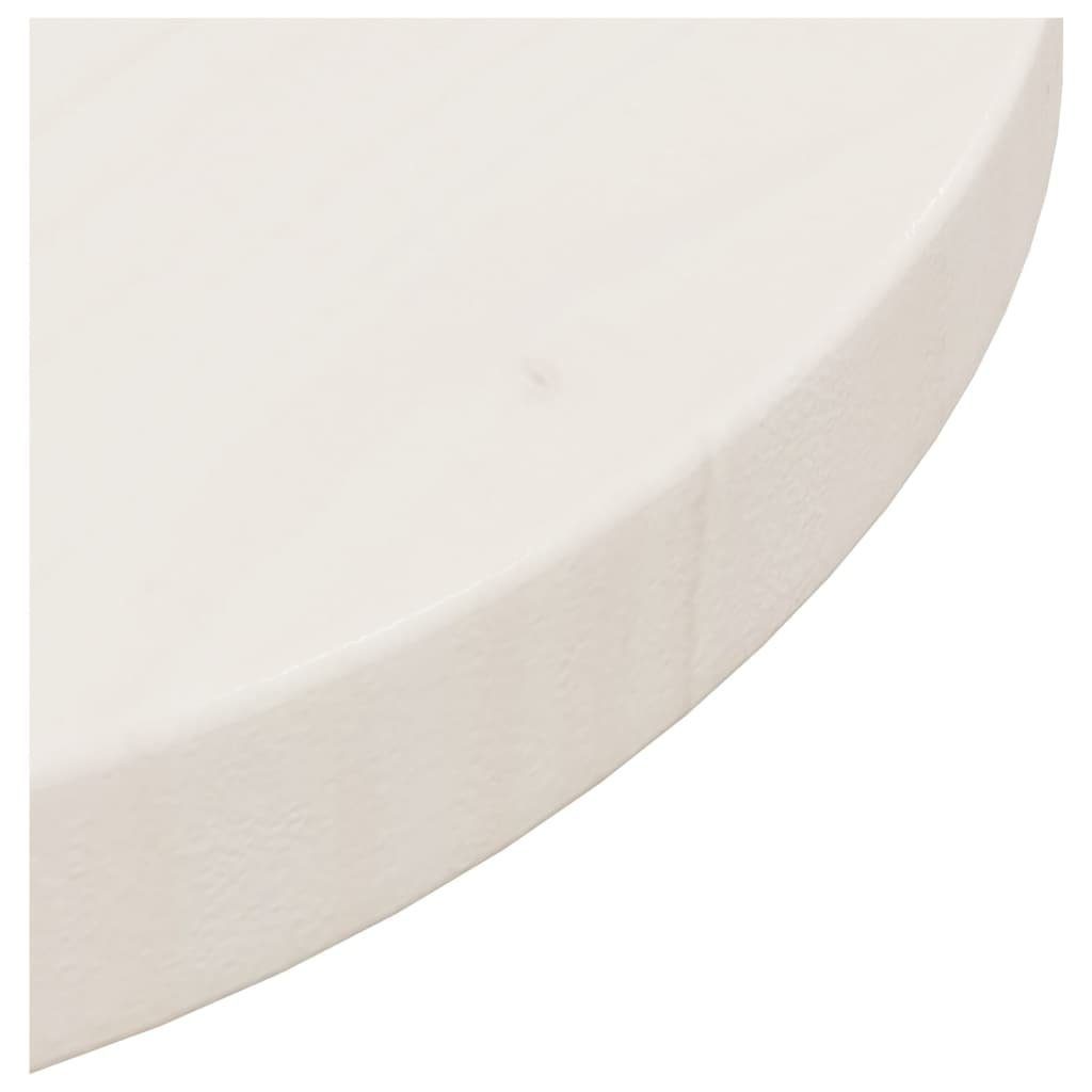 Kiefer Weiß cm Ø30x2,5 vidaXL Tischplatte (1 St) Massivholz Tischplatte