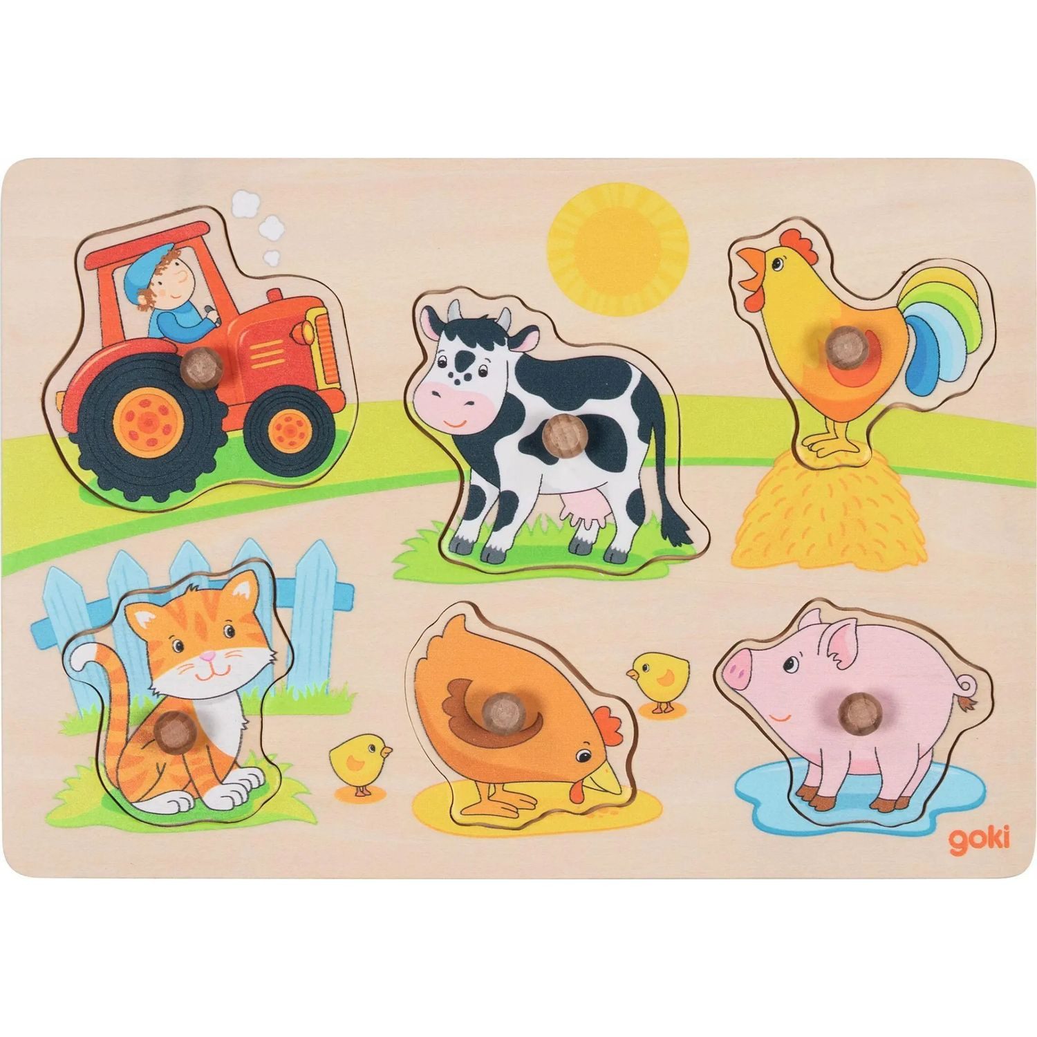 Gollnest & Kiesel Puzzle Steckpuzzle Auf dem Bauernhof, Puzzleteile