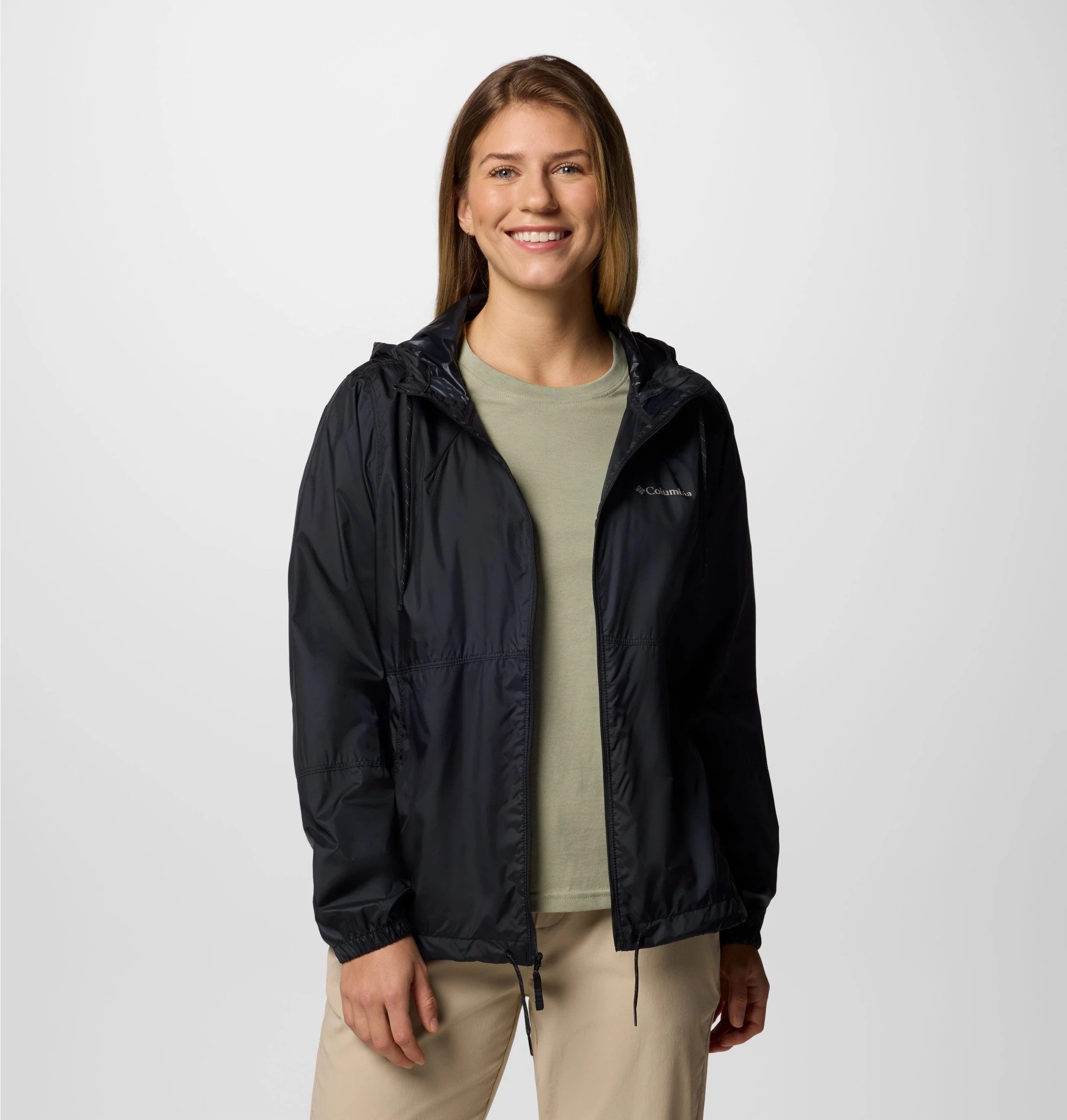 Columbia Windbreaker für Wandern, Trekking und Laufen, mit Kapuze und Kordelzug