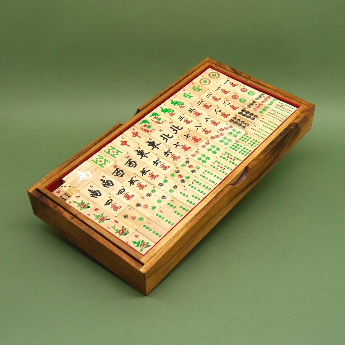 ROMBOL Denkspiele Spiel MAHJONG - chinesisches Gesellschaftsspiel, Strategiespiel, Holzspiel