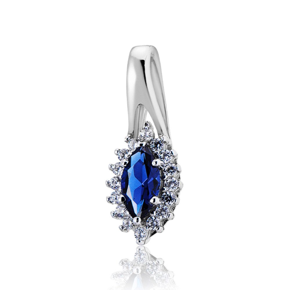 Secretforyou Kettenanhänger Kettenanhänger Anhänger Charm 925 Silber Saphir Zirkonia