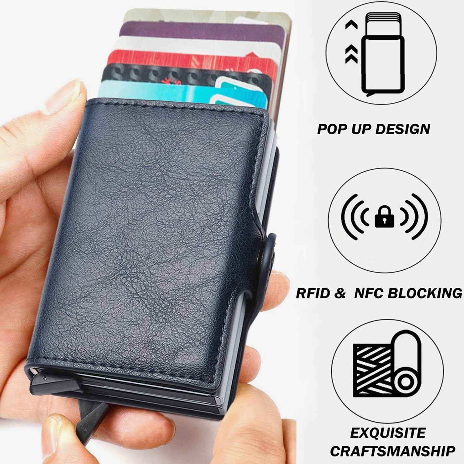 Forrlite Mini Geldbörse Geldbörse Herren, Leder Geldbörse, Smart wallet mit RFID-Schutz (Men's Wallet, Mini Portemonnaie Herren,Geldbörse mit Münzfach, Slim Portmonnaie Clip, Kreditkartenetui Smart Wallet mit Kartenetui + Münzfach Portmonee), Kreditkartenetui Smart Wallet mit Kartenetui + Münzfach Portmonee