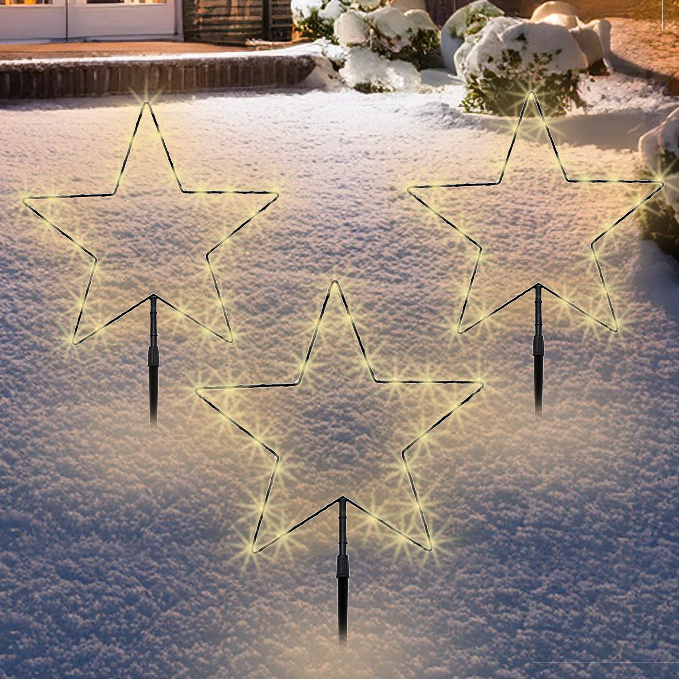 Spetebo Gartenstecker LED Stern Batterie betrieben für Innen und Außen (Set günstig online kaufen