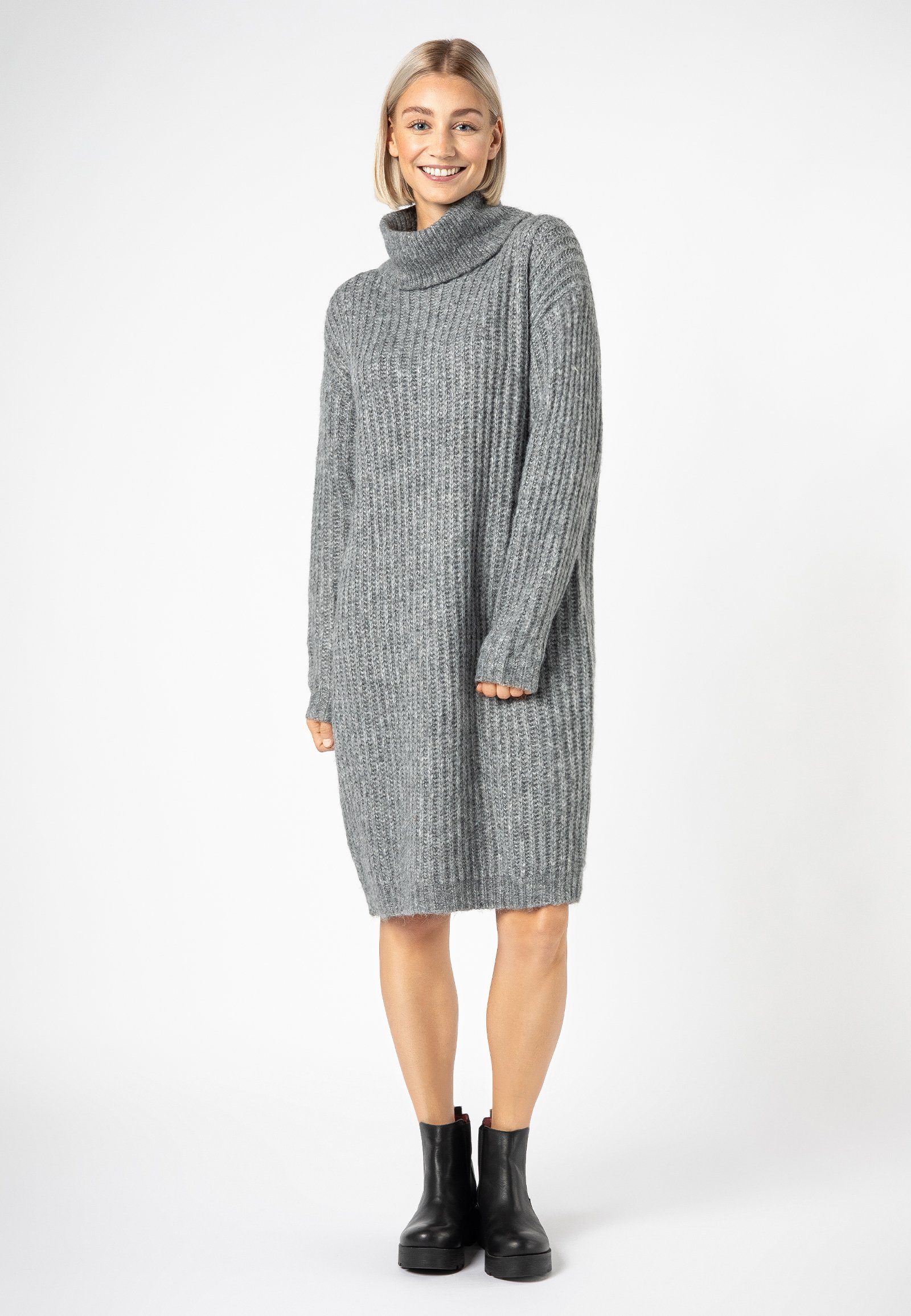 SUBLEVEL Strickkleid Damen Strickkleid mit Rollkragen Oversize