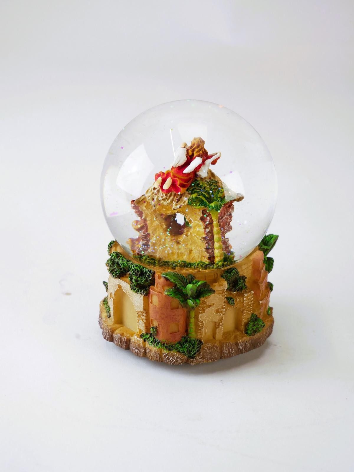 Musicboxworld Spieluhr Krippenglobus 100 mm spielt die Melodie „Stille Nacht“